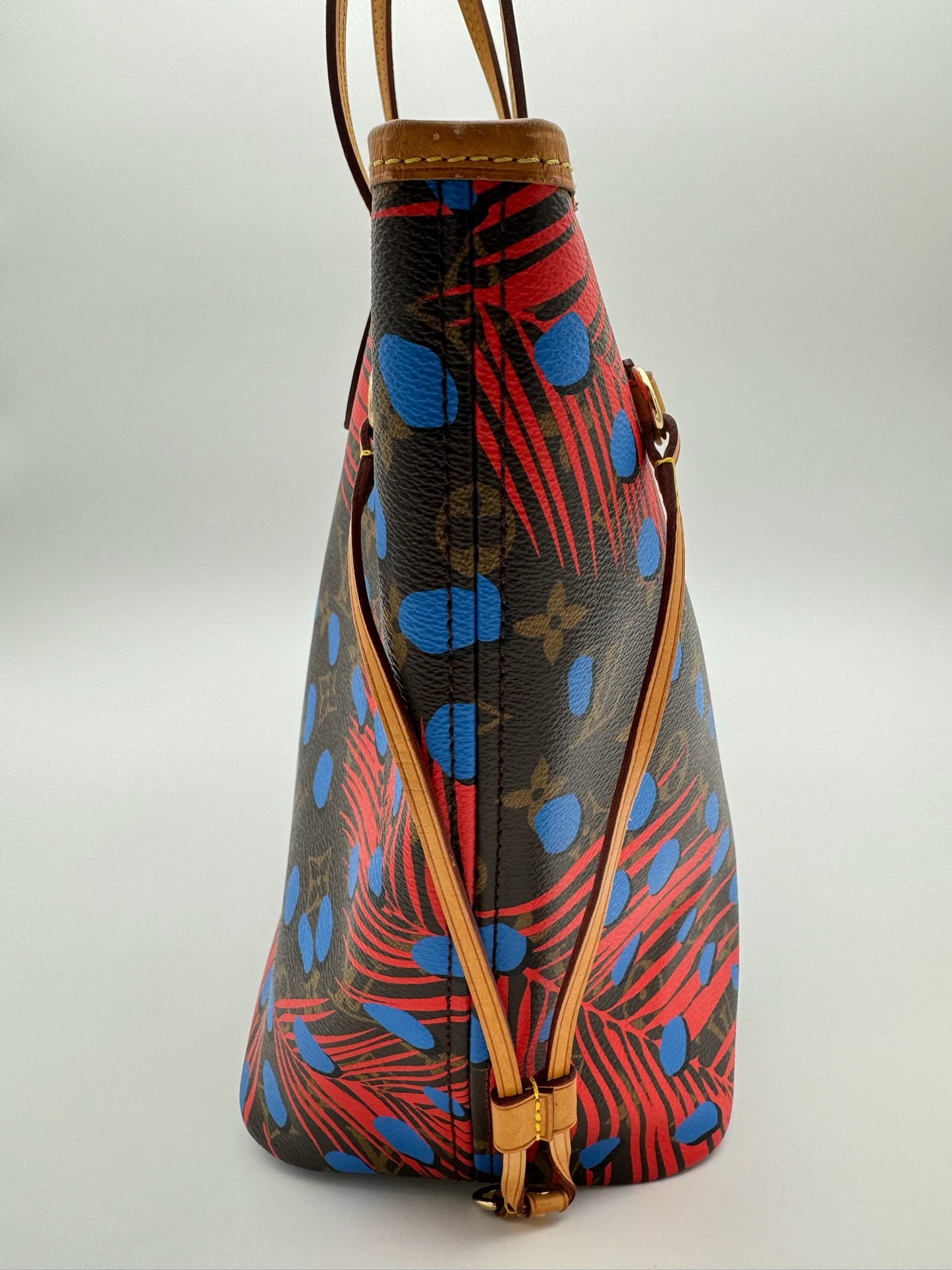 2016 LOUIS VUITTON NEO NEVERFULL TOTE MONOGRAM PALM SPRINGS JUNGLE DOTS