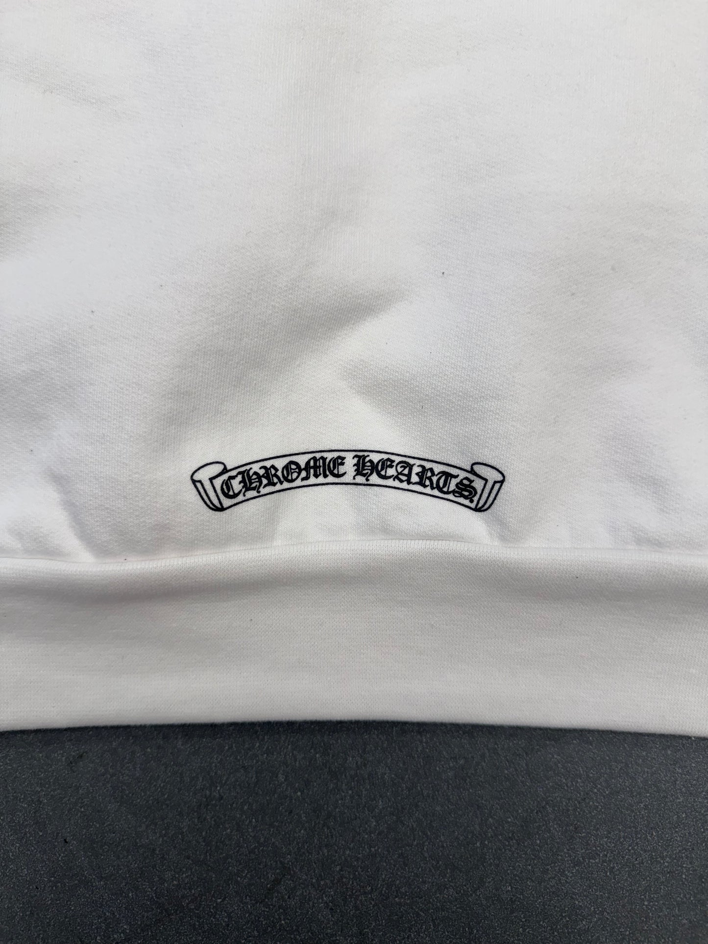 CHROME HEARTS VERTICAL LOGO HOODIE - WHITE