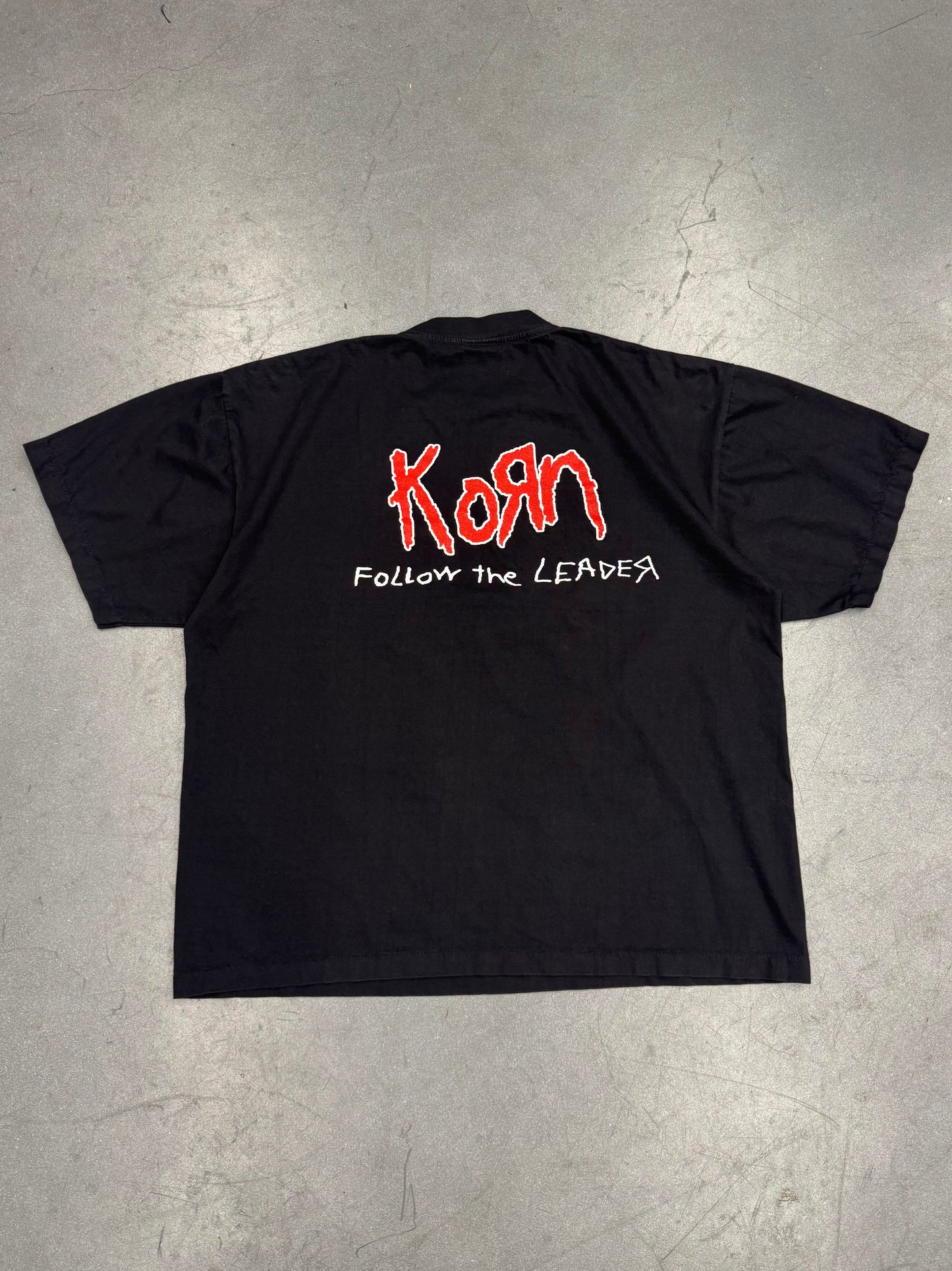 90S KORN FOLLOW THE LEADER BOOTLEG TEE (ROCKEAGLE TAG)