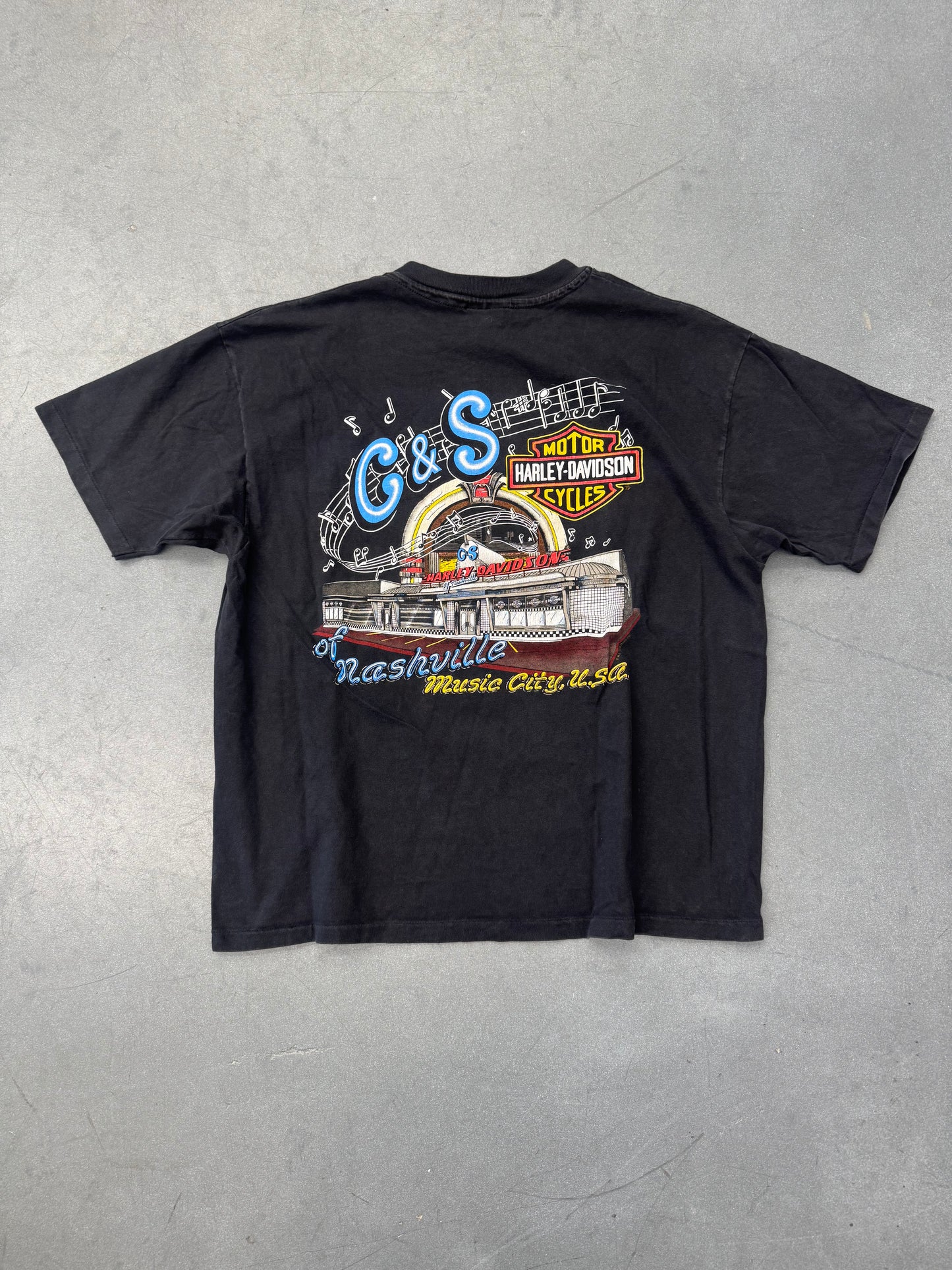 90S HARLEY-DAVIDSON ORIGINAL NASHVILLE CITY, U.S.A TEE (HARLEY DAVIDSON HANES BEEFY TAG)
