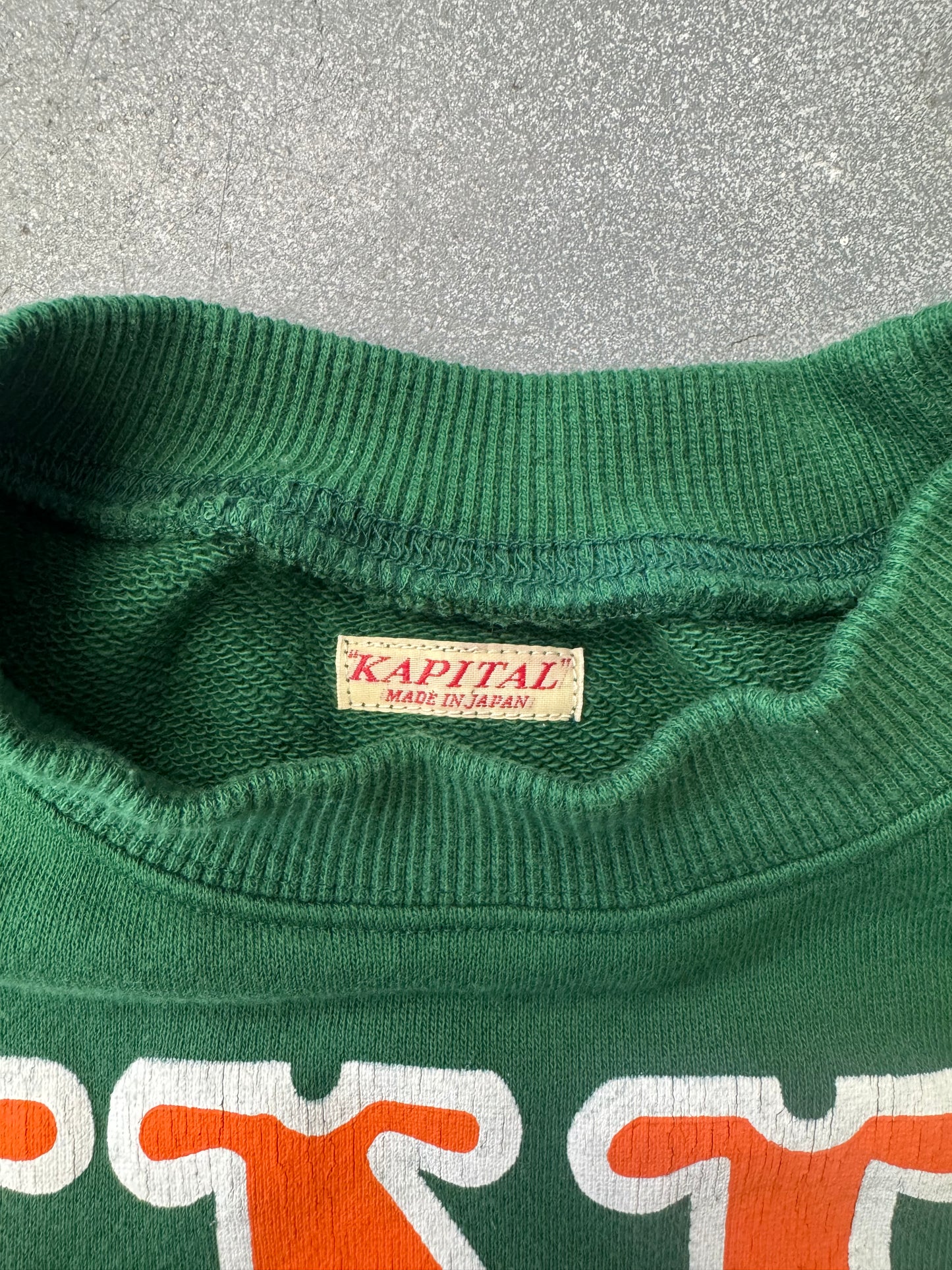 KAPITAL KOUNTRY LAUNDRY COLLEGE SWEATSHIRT - UNIVERSITY OF MIAMI