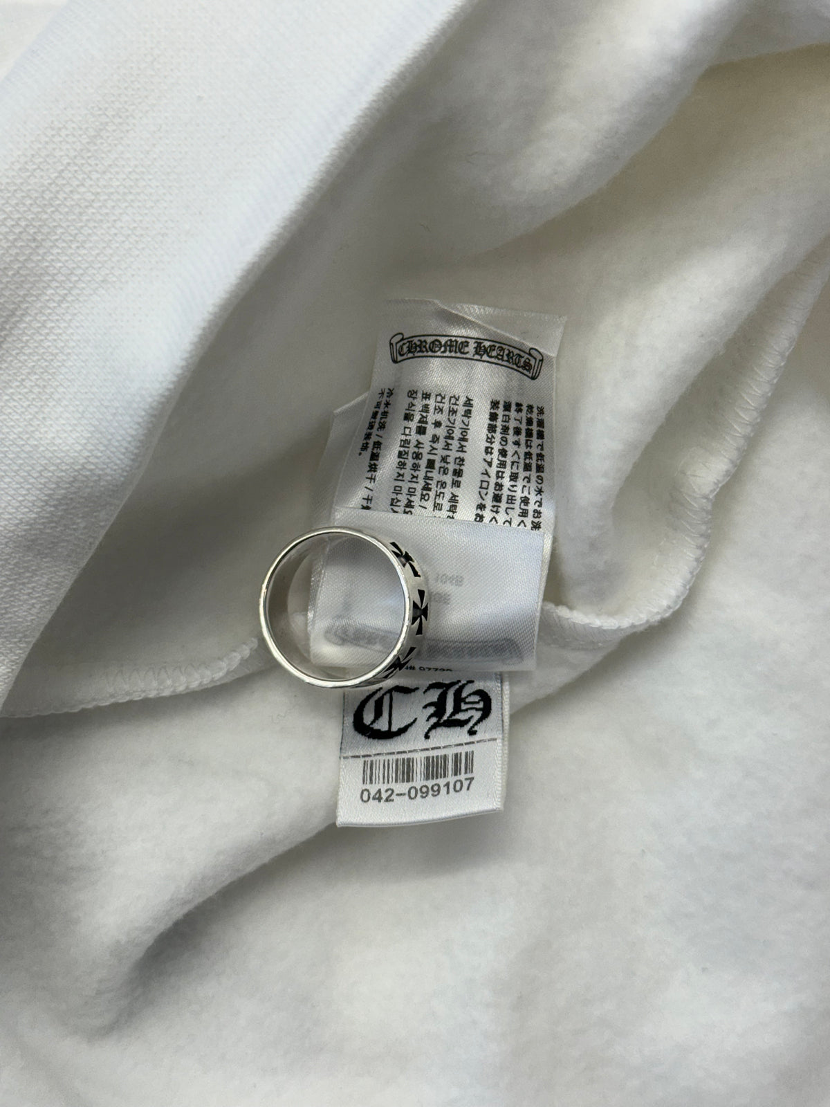 CHROME HEARTS ONLINE EXCLUSIVE PULLOVER HOODIE - WHITE/SILVER FOIL