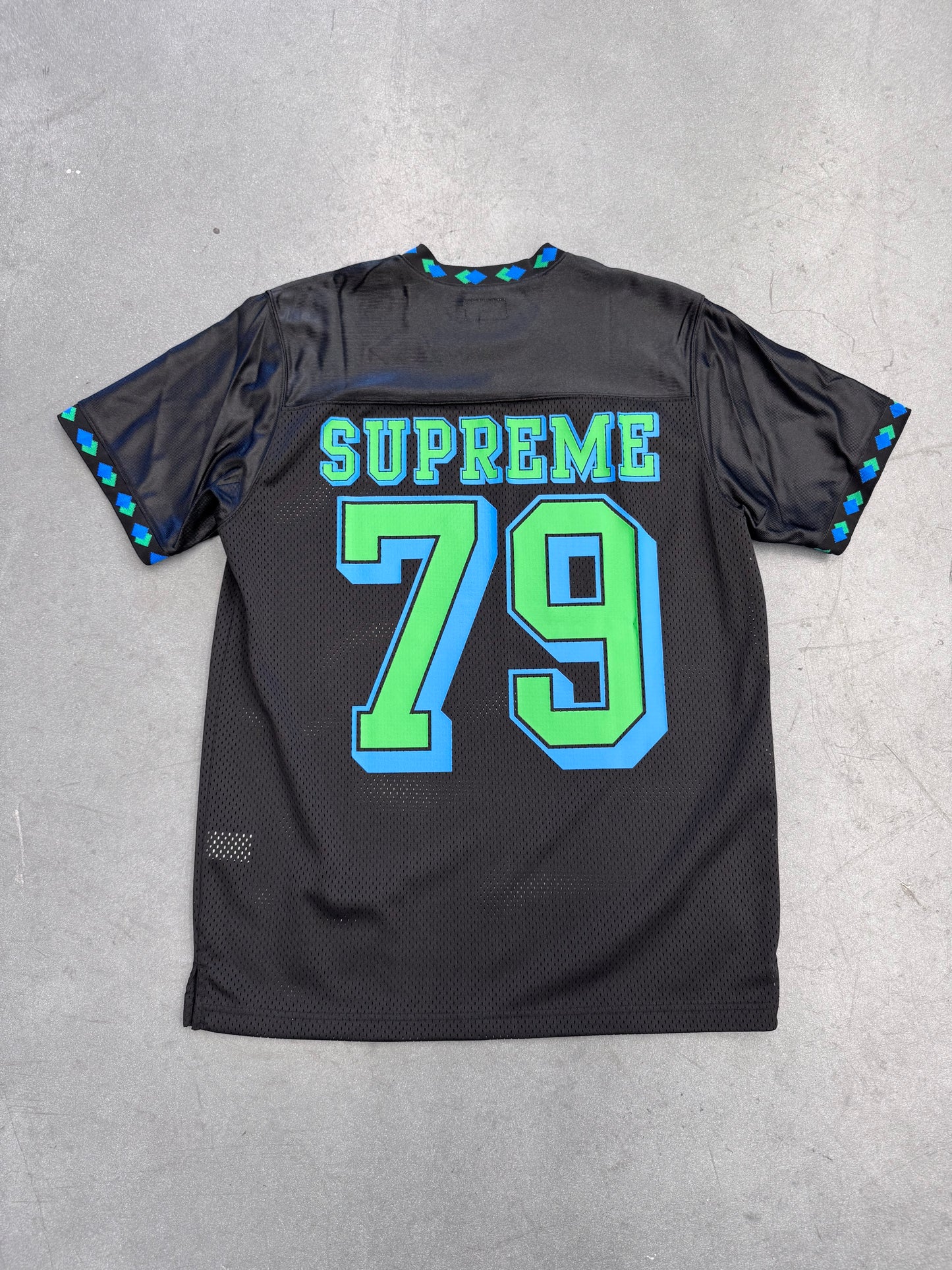 FW13 SUPREME DIAMOND RIB FRIEND OR FOE FOOTBALL JERSEY BLACK
