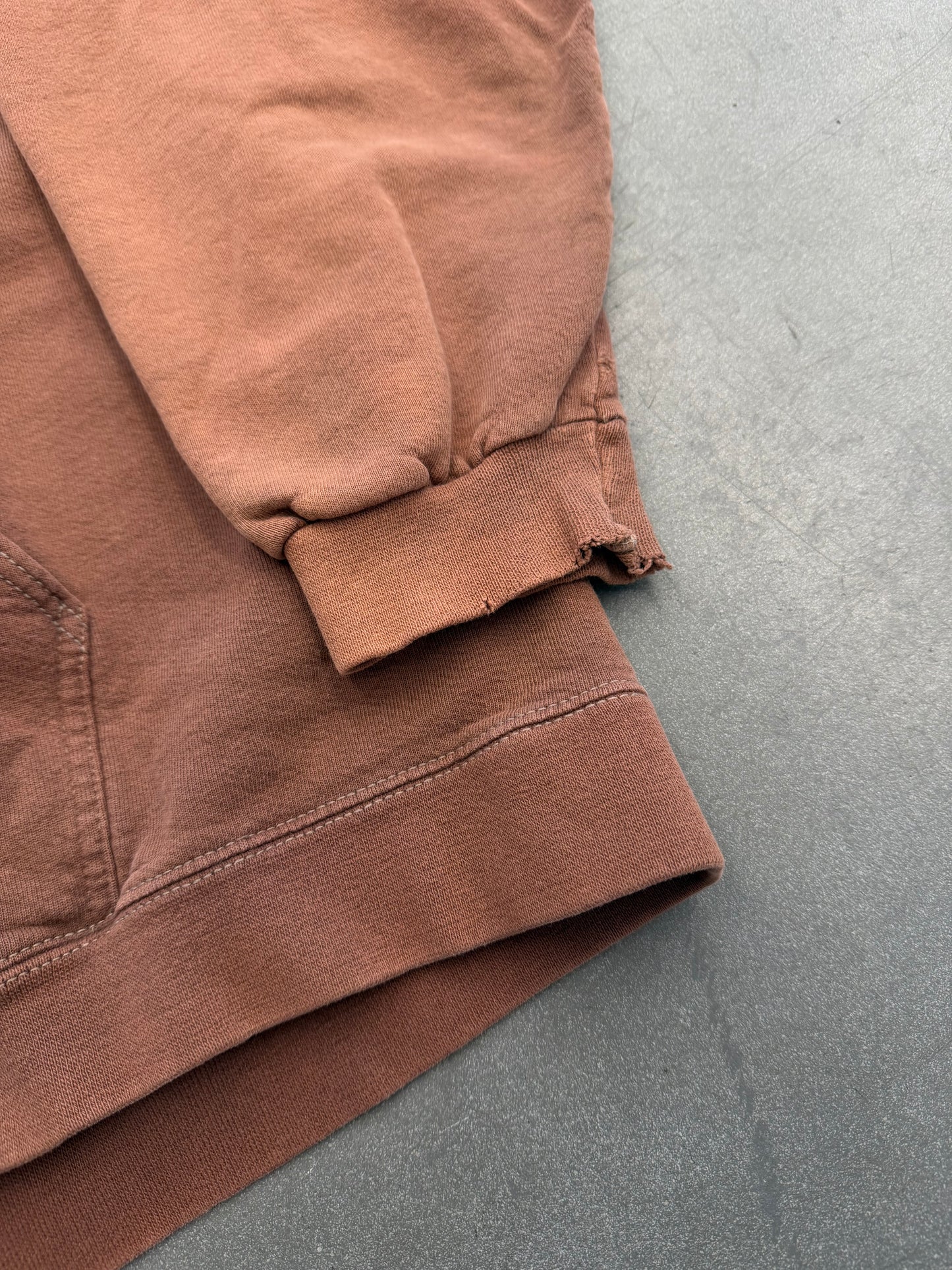 90S NIKE SIDE SWOOSH PULLOVER HOODIE - BROWN (NIKE RED SWOOSH TAG)