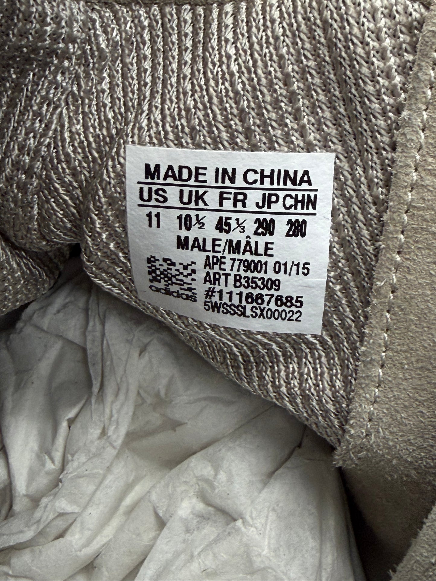 2015 ADIDAS YEEZY BOOST 750 OG GREY (W/BOX)