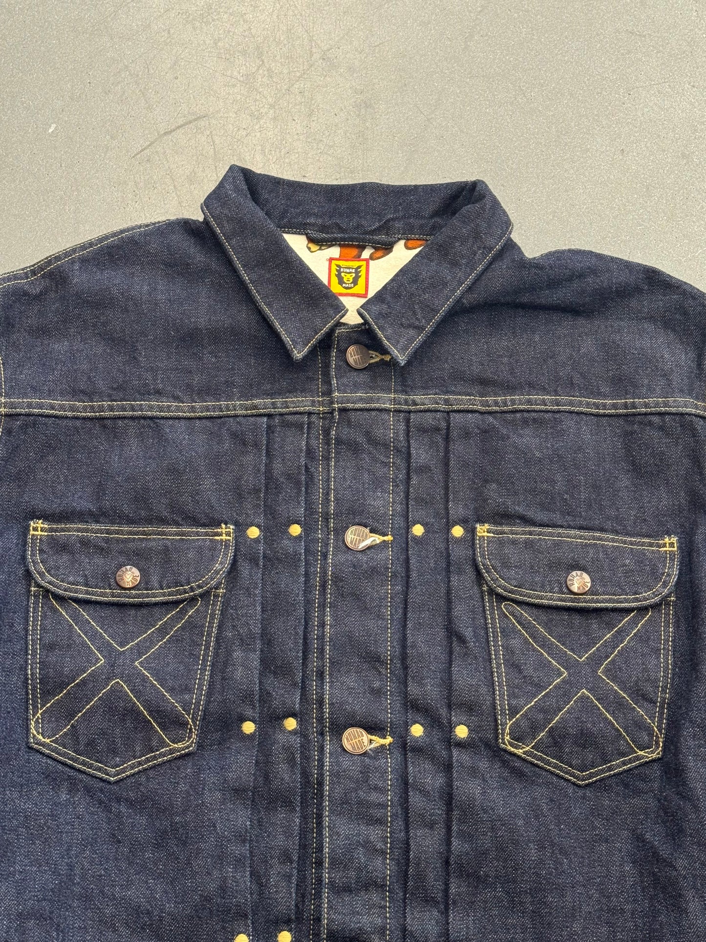 HUMAN MADE X KAWS DENIM WORK JACKET - INDIGO