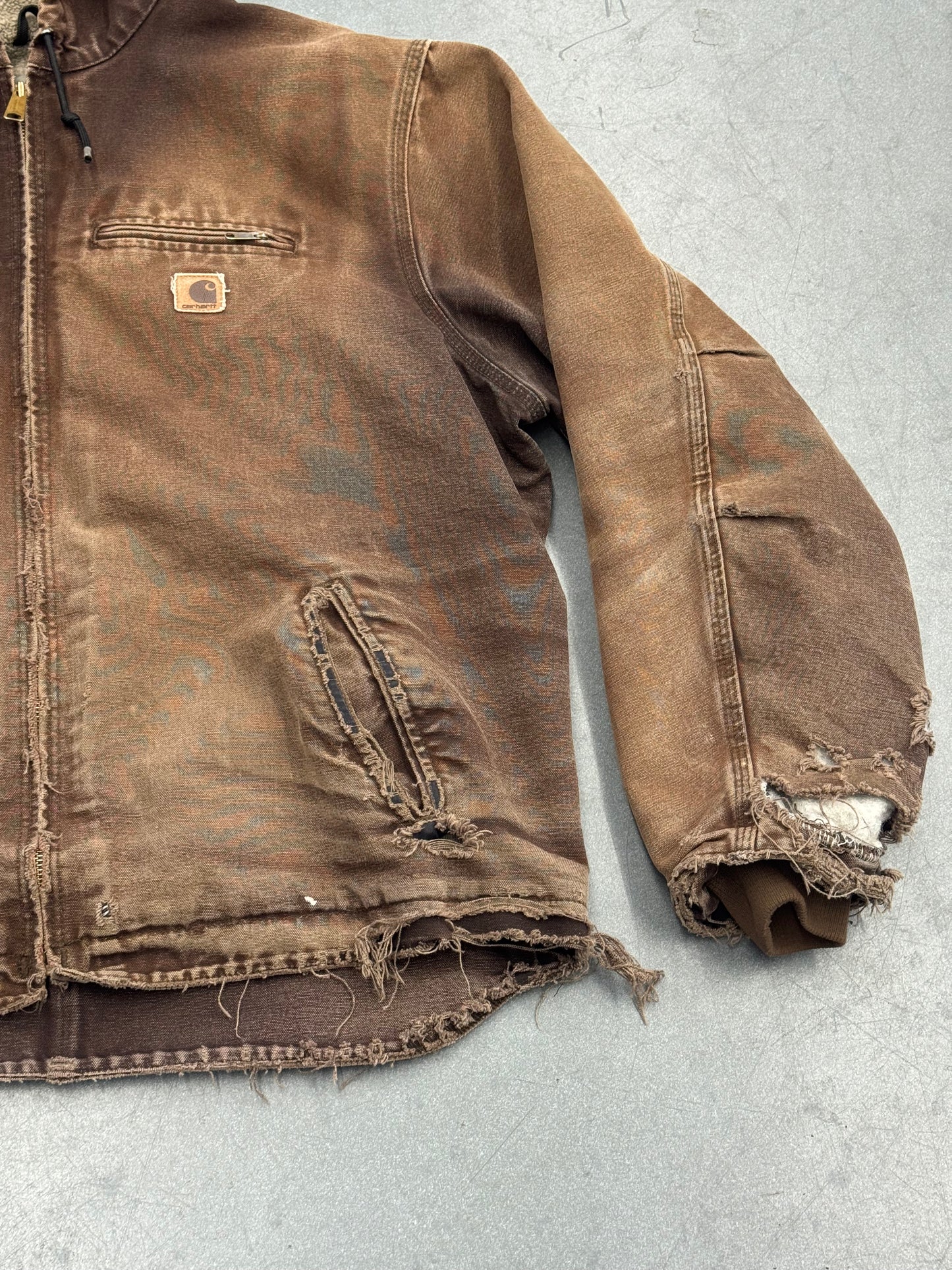 00S CARHARTT SHERPA-LINED ZIP-UP WORK JACKET (J141DKB)