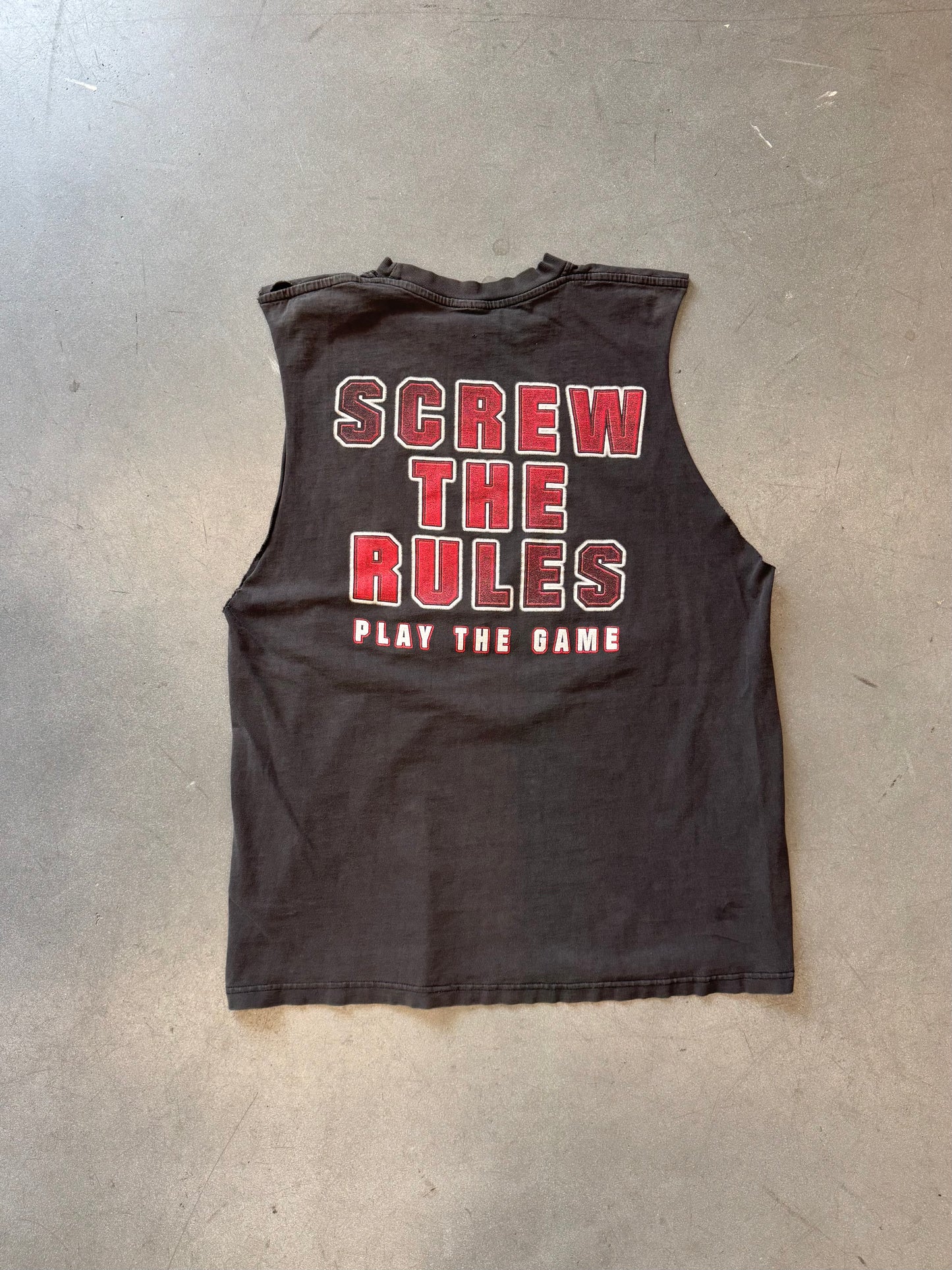 2002 TRIPLE H SCREW THE RULES CUTOFF TEE (CUT TAG)