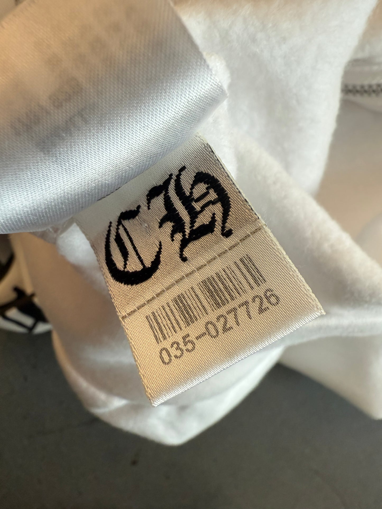 CHROME HEARTS VERTICAL LOGO ZIP UP HOODIE - WHITE