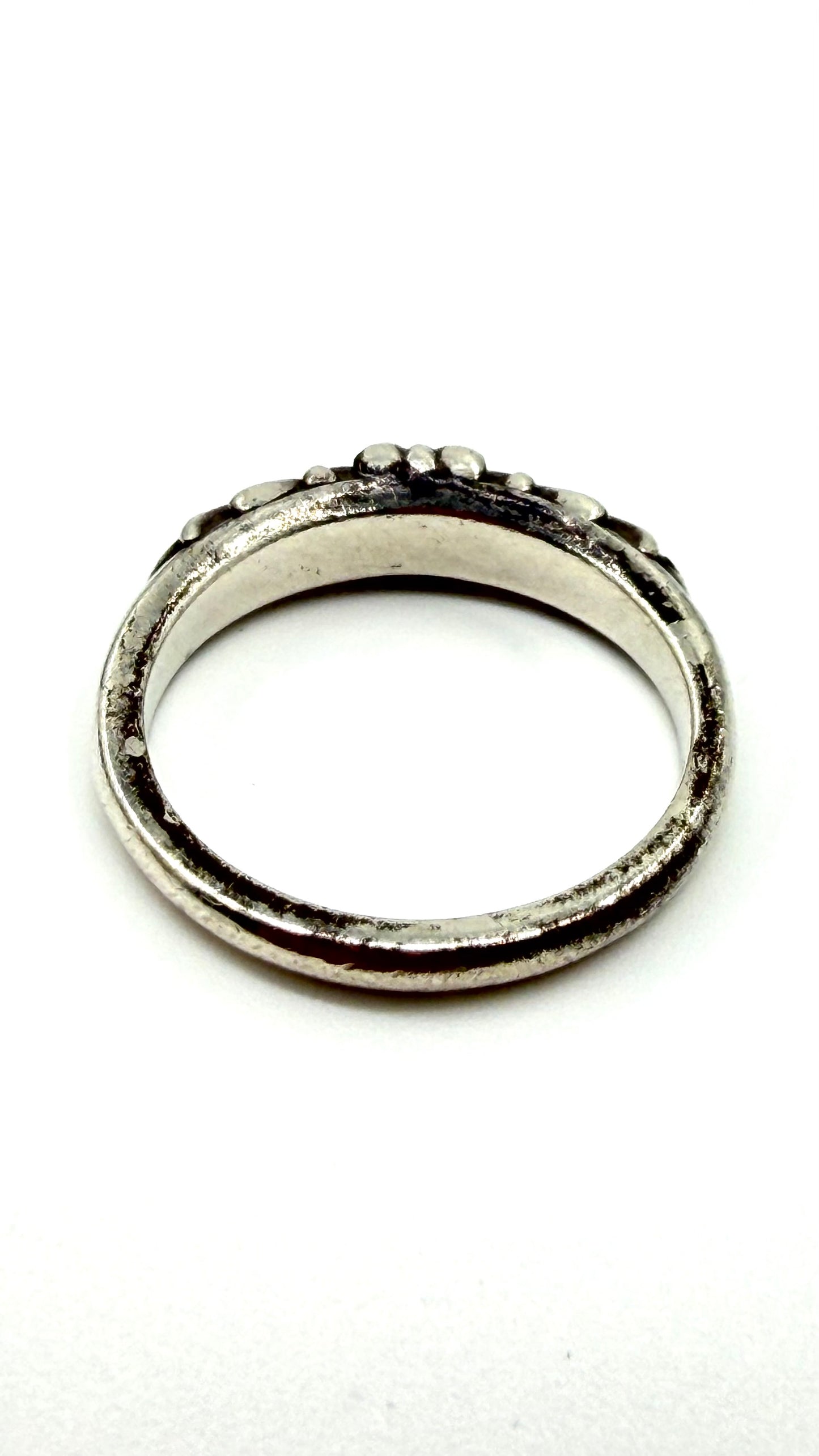 CHROME HEARTS SILVER BABY CLASSIC FLORAL DIAMOND RING