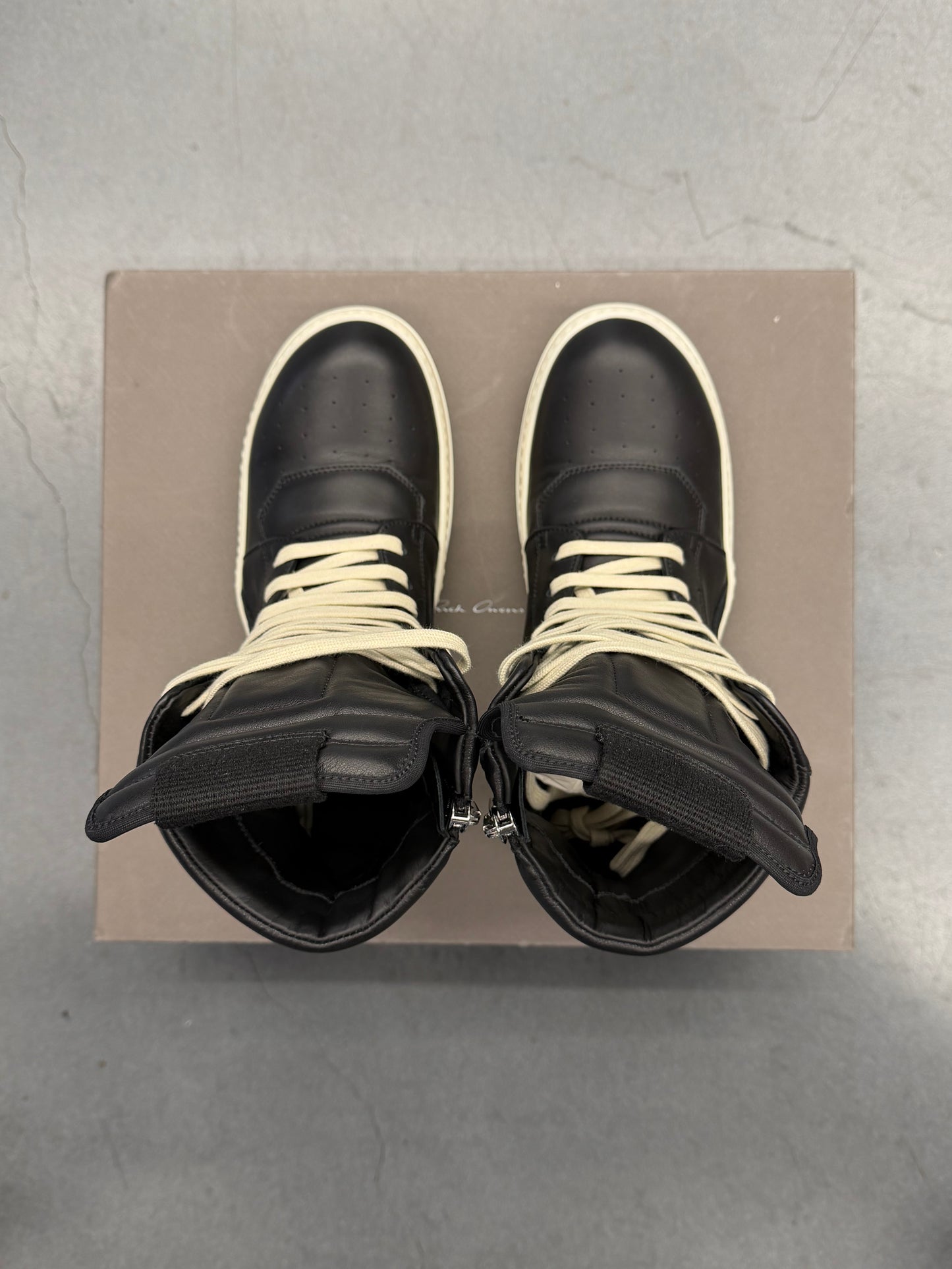 SIZE 40 RICK OWENS CREEP GEOBASKET SNEAKER - BLACK (W/BOX)