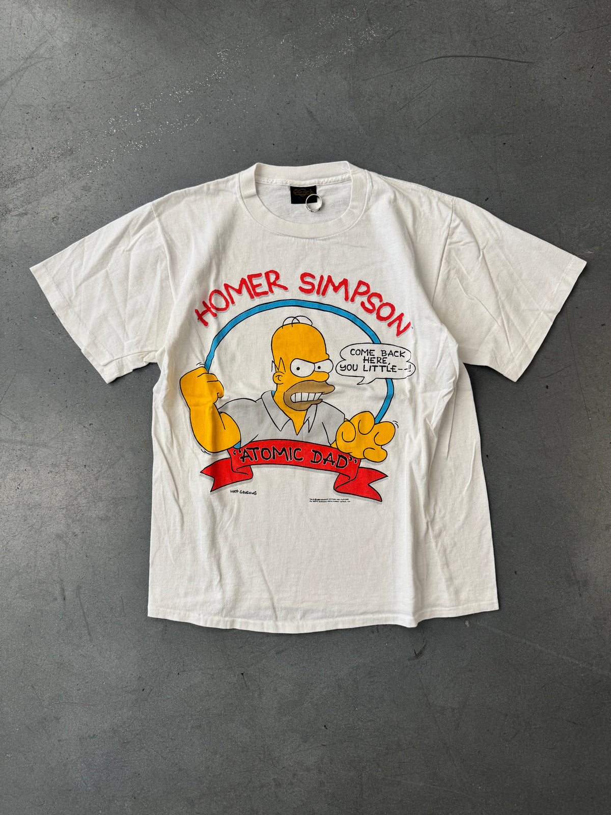 1989 HOMER SIMPSON "ATOMIC DAD" SIMPSONS TEE (CHANGES TAG)