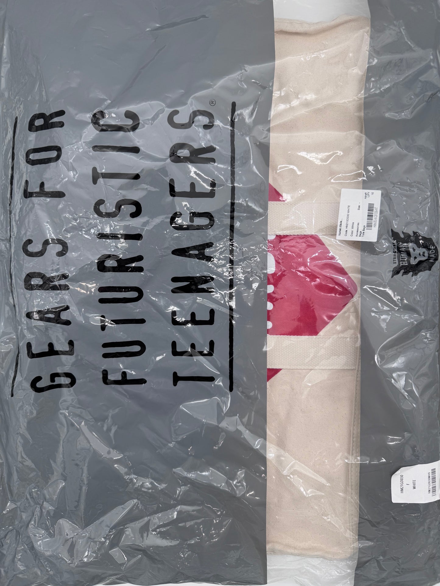 HUMAN MADE POLAR BEAR AND HEART LARGE TOTE BAG