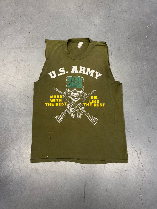 90S U.S. ARMY MESS WITH THE BEST CUT-OFF TEE (FADED TAG)