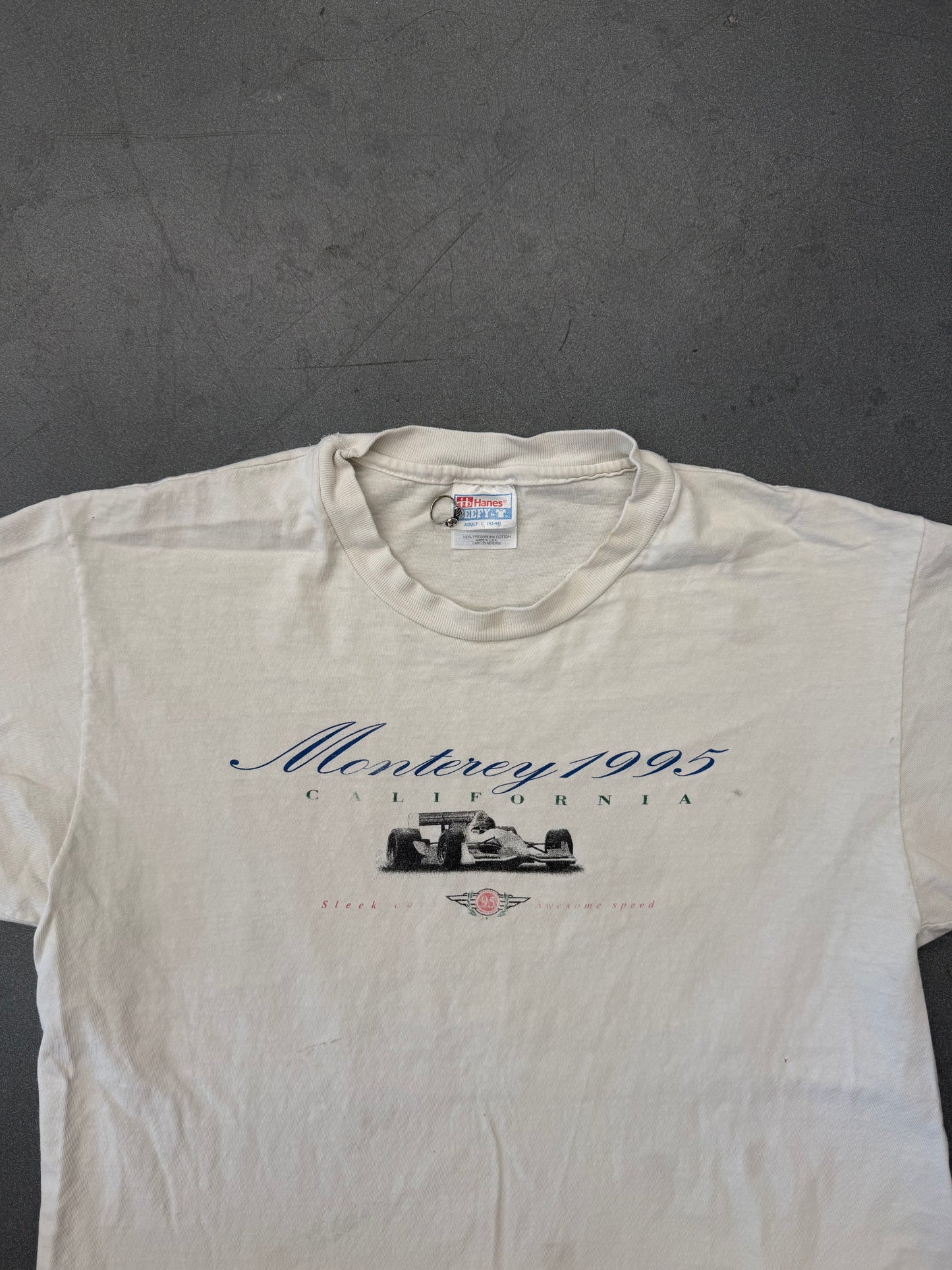 1995 MONTEREY CALIFORNIA CHAMPIONSHIP RACING TEE (HANES BEEFY-T TAG)