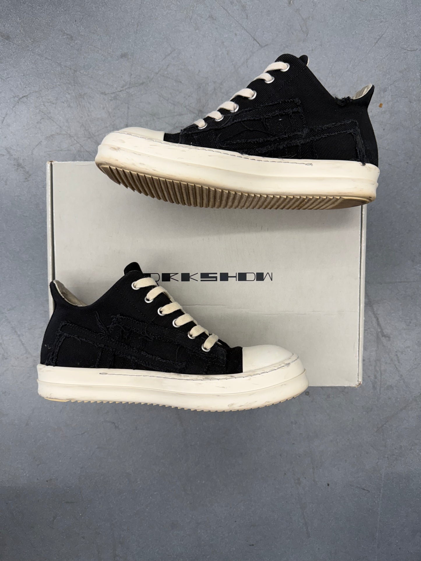 RICK OWENS DRKSHDW SLASHED LOW SNEAKS