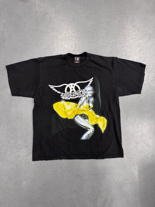 2001 AEROSMITH JUST PUSH PLAY WORLD TOUR ROBOT IN A DRESS TEE (GIANT TAG)