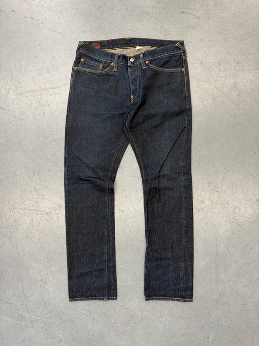 2010 EVISU DIACOCK LOGO POCKET DARK INDIGO JEANS