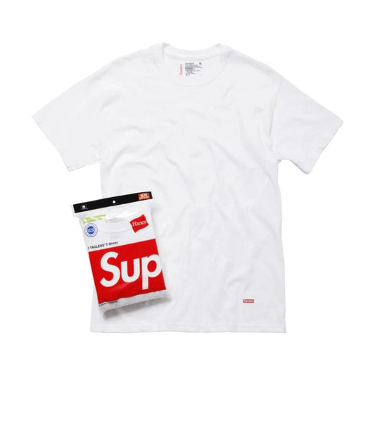 SUPREME HANES TAGLESS T-SHIRTS WHITE 3 PACK (S)