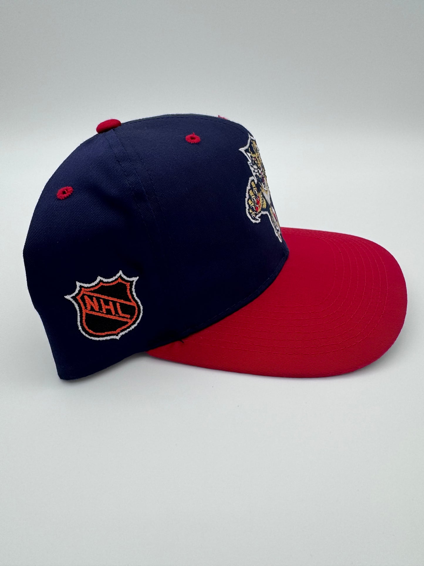 90S FLORIDA PANTHERS SPORTS SPECIALTIES NHL BACK SCRIPT SNAPBACK HAT