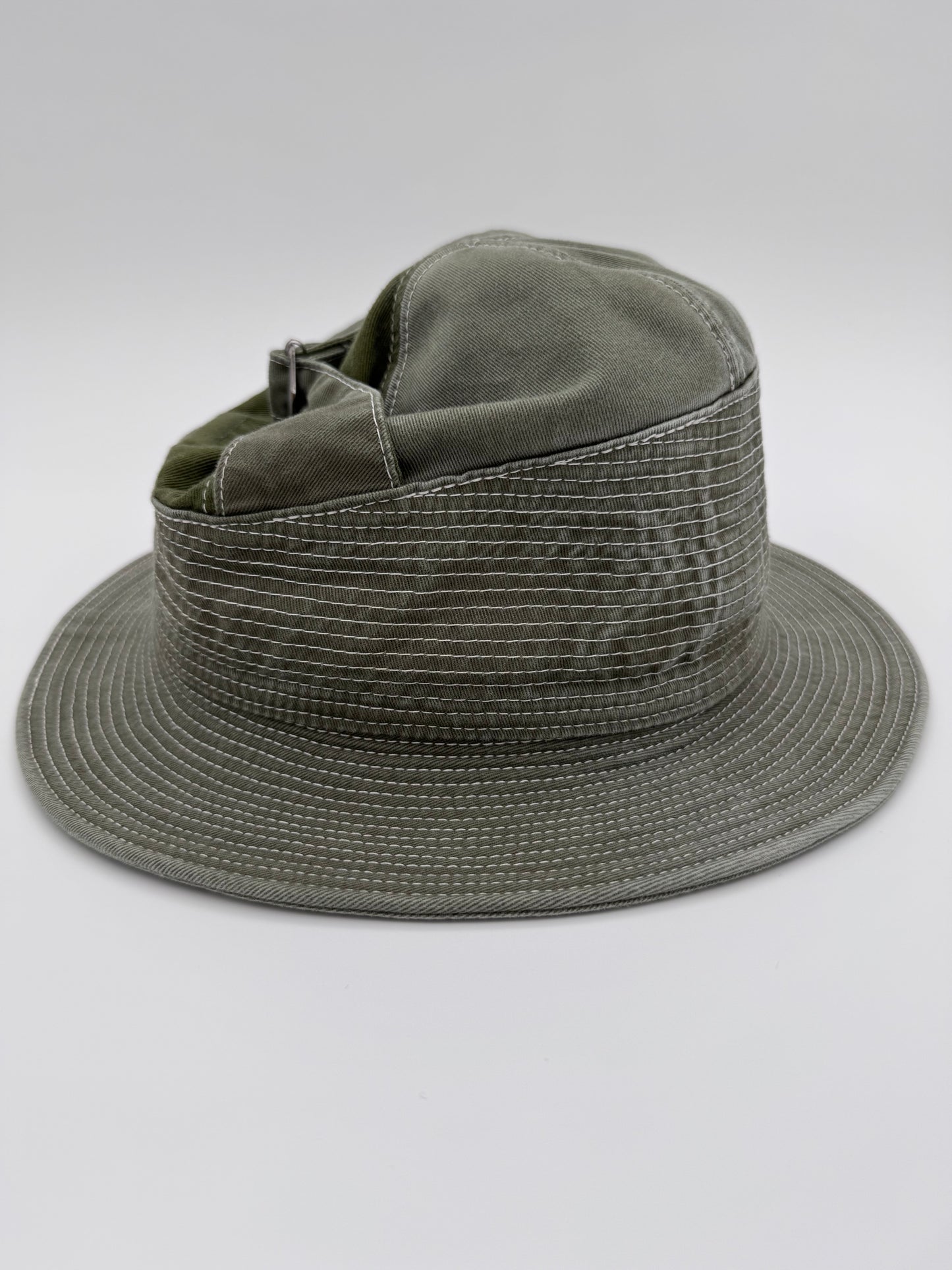 KAPITAL THE OLD MAN AND THE SEA CHINO  BUCKET HAT OLIVE