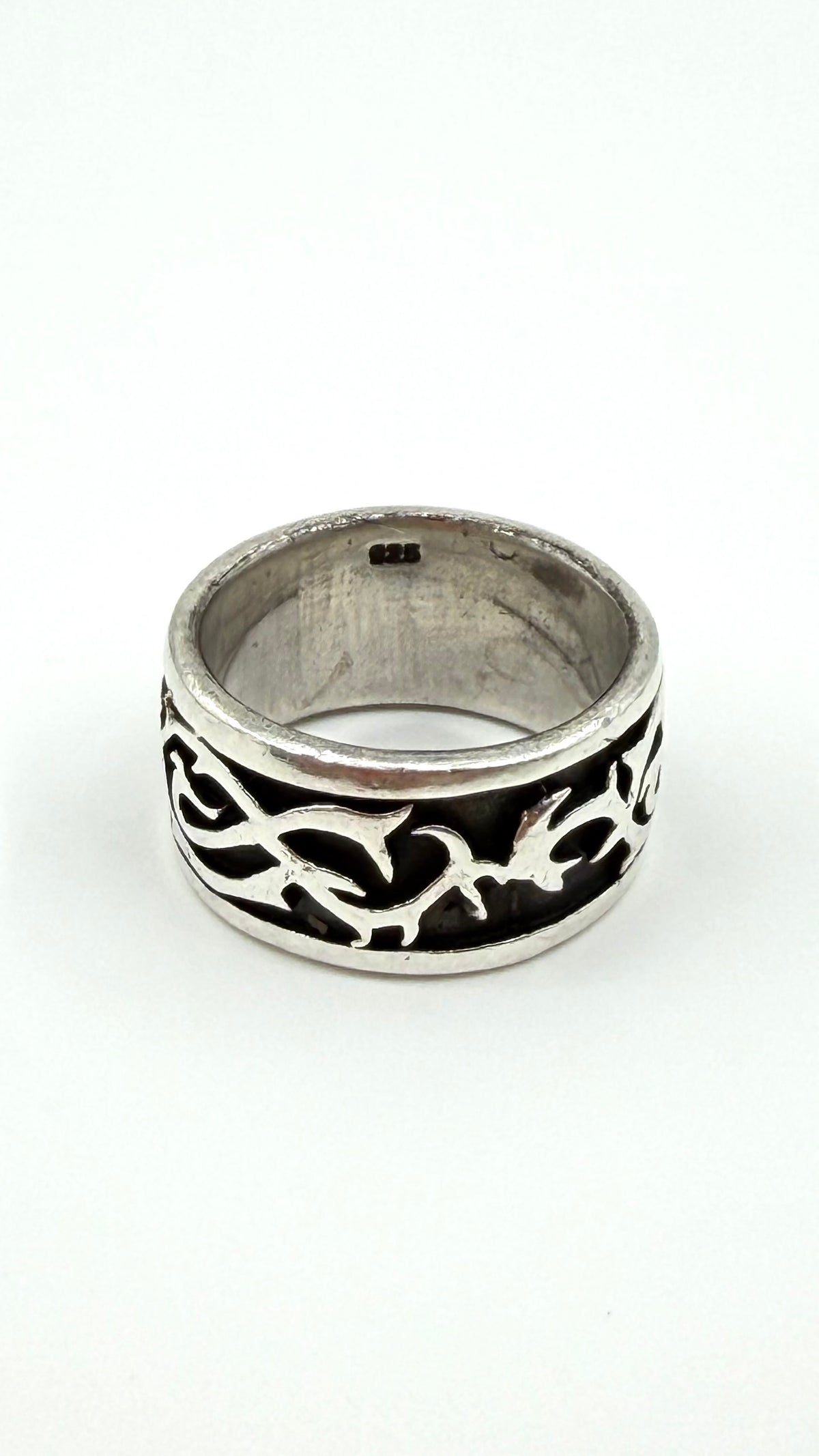 VINTAGE WRAP-AROUND THORN SILVER BAND RING