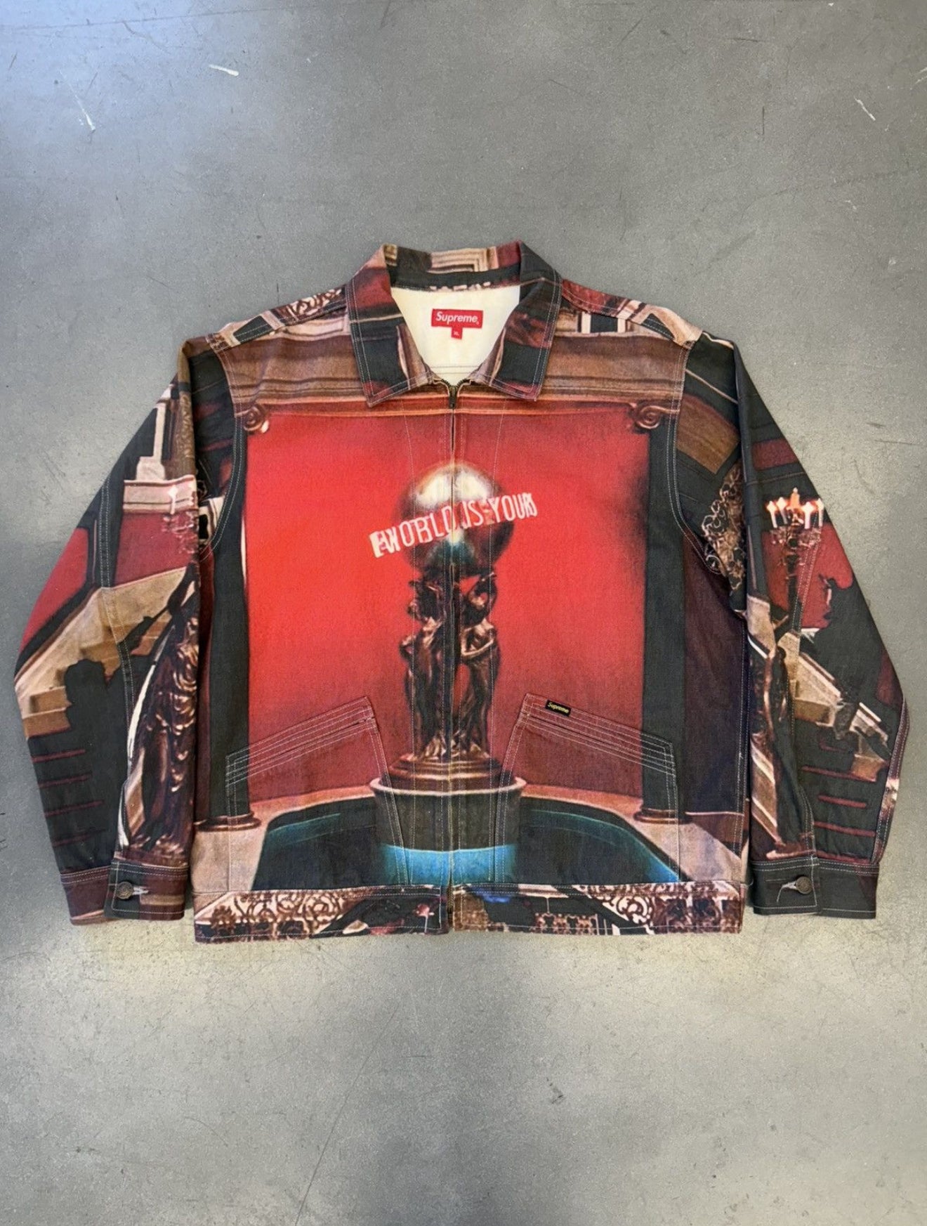 FW17 SUPREME SCARFACE THE WORLD IS YOURS DENIM JACKET