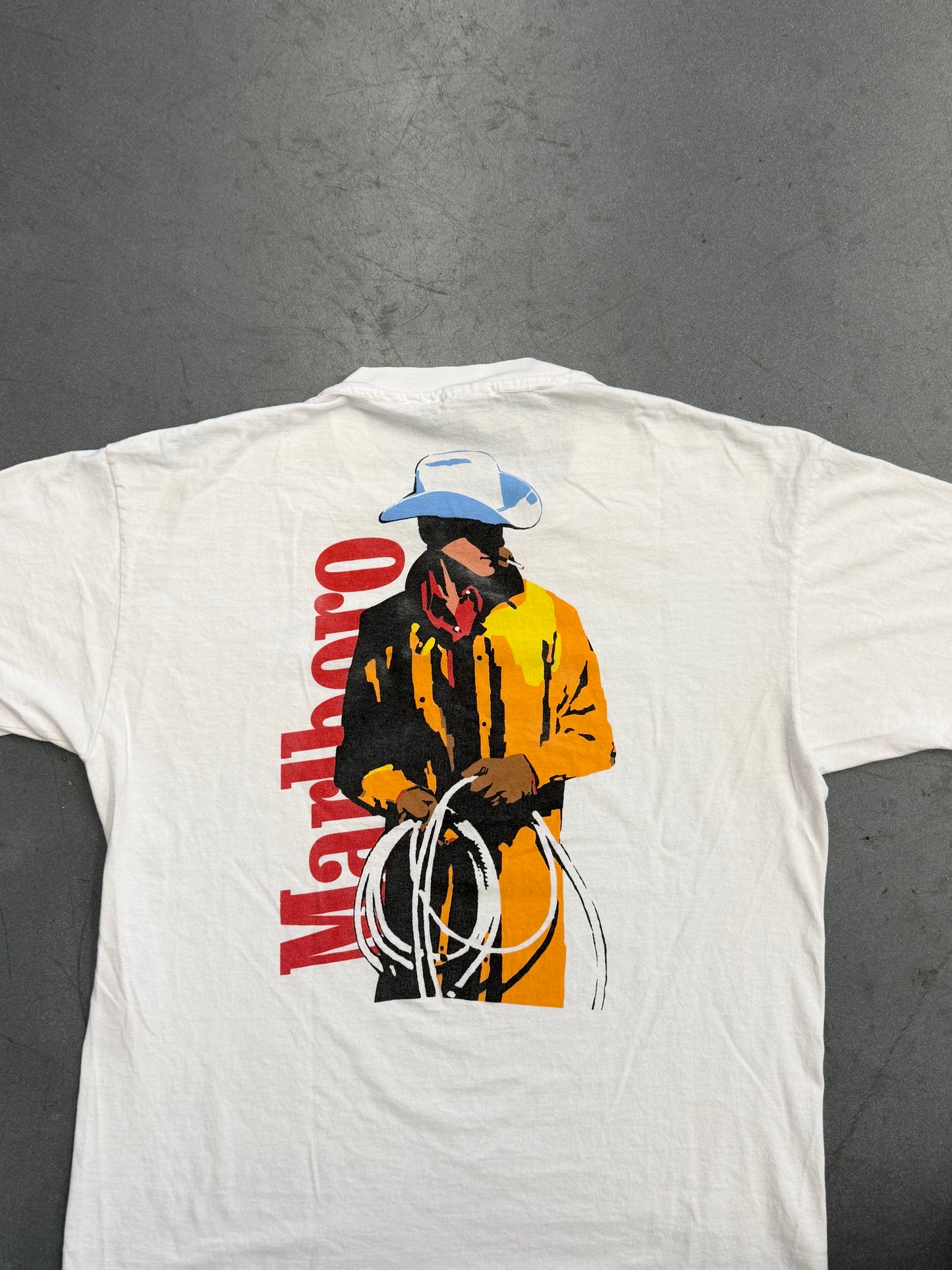 90S MARLBORO WILD WEST COWBOY LASSO TEE (ANVIL TAG)