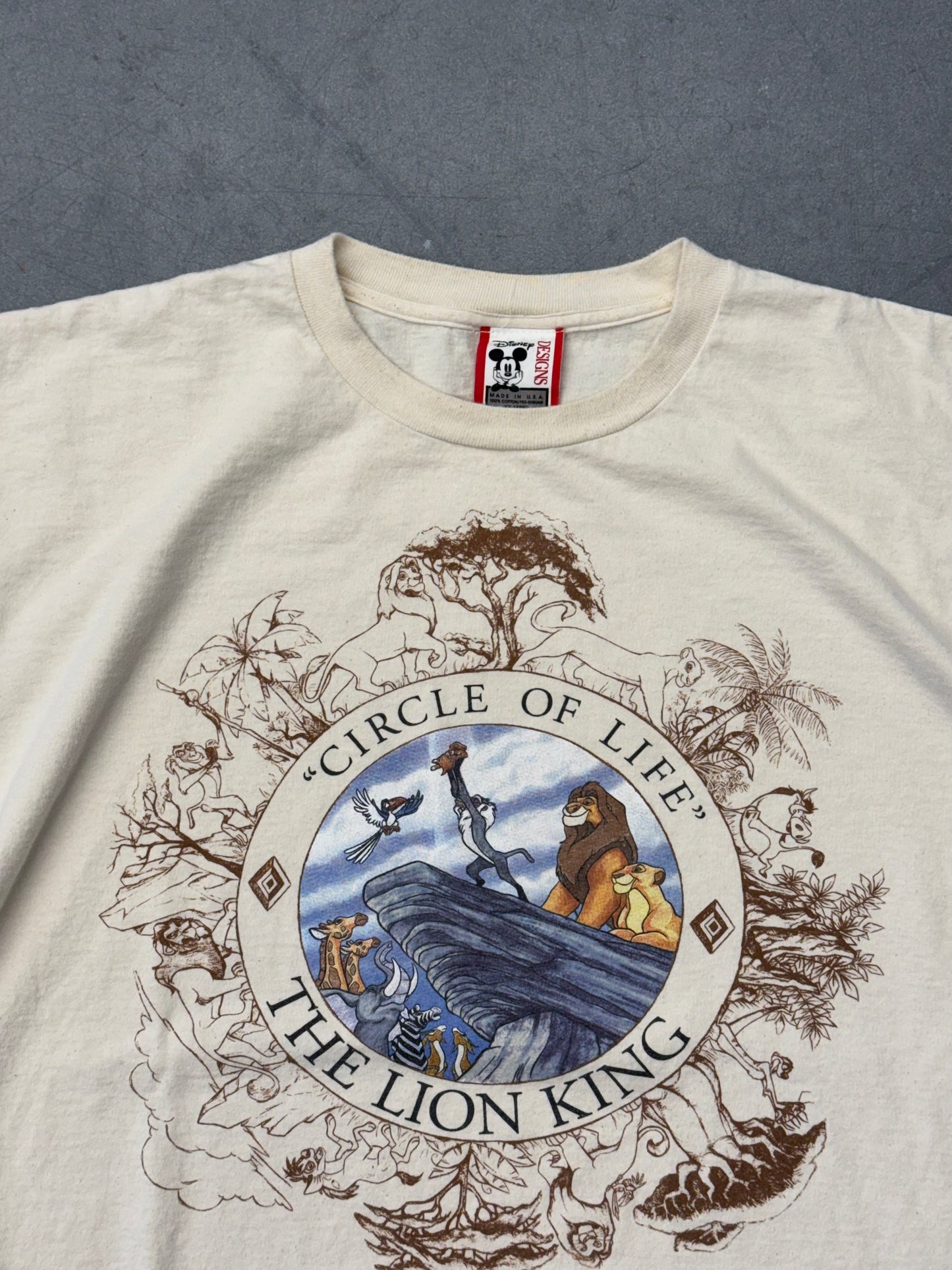 90'S DISNEY THE LION KING "CIRCLE OF LIFE" TEE (DISNEY DESIGNS TAG)