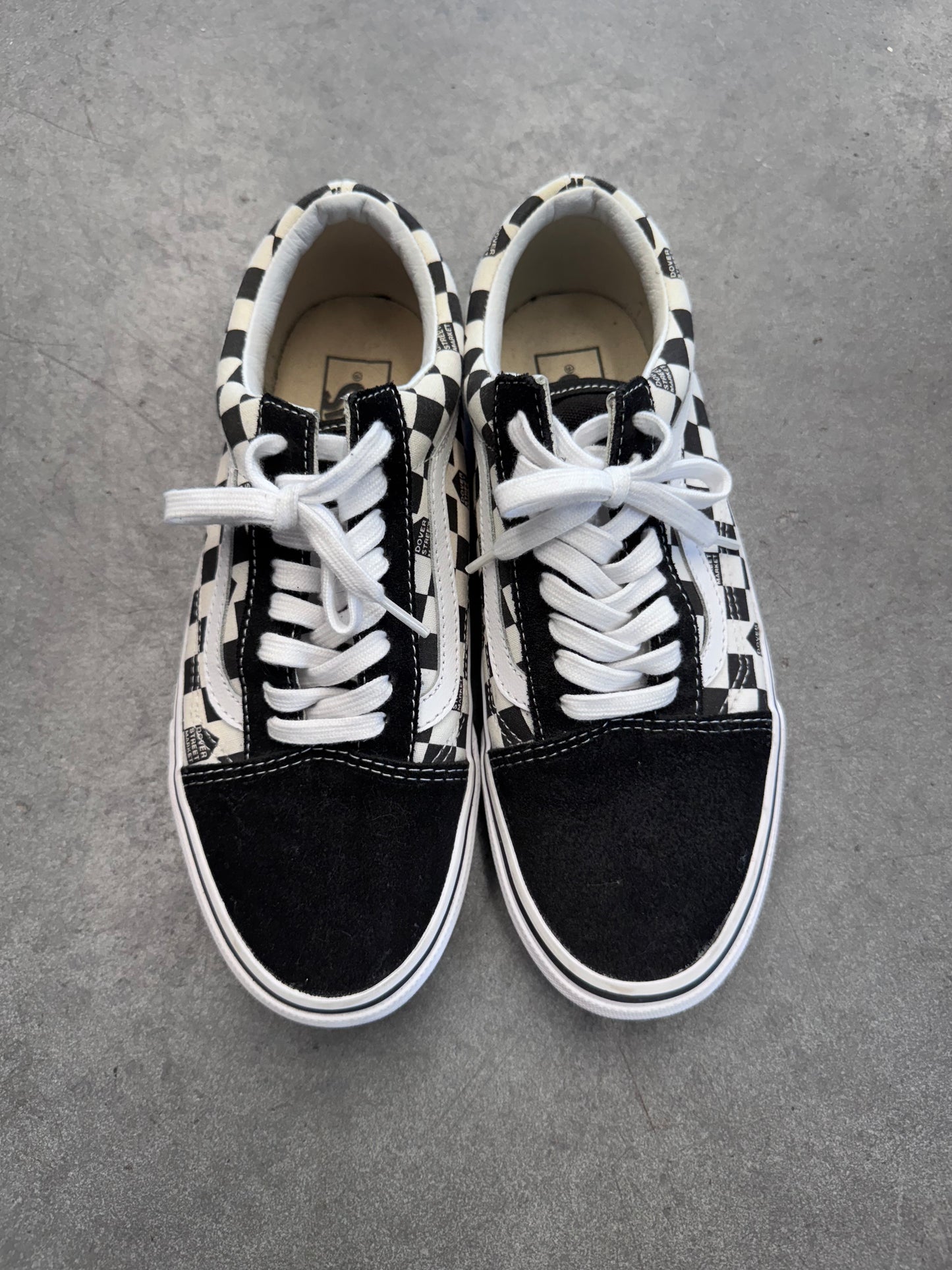 SIZE 8 VANS OLD SKOOL DSM CHECK DOVER STREET MARKET (PRE-OWNED NO NOX)