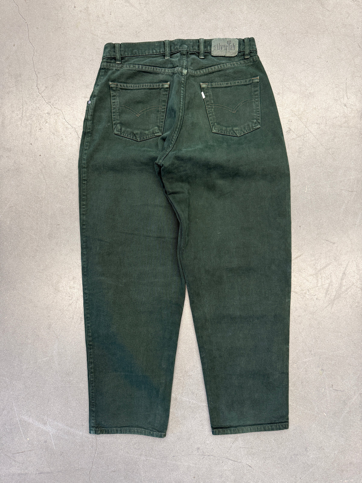 90S LEVI'S SILVERTAB BAGGY FOREST GREEN DENIM JEANS (FADED TAG) (32X30)