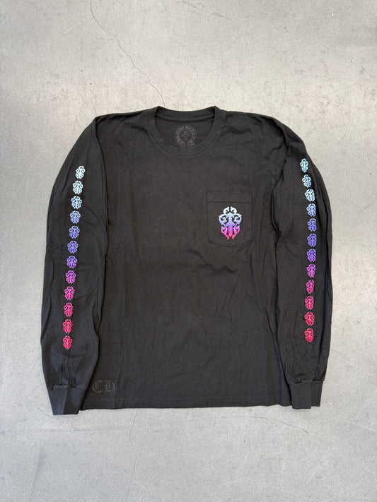 CHROME HEARTS GRADIENT DAGGER POCKET LONG SLEEVE TEE - BLACK