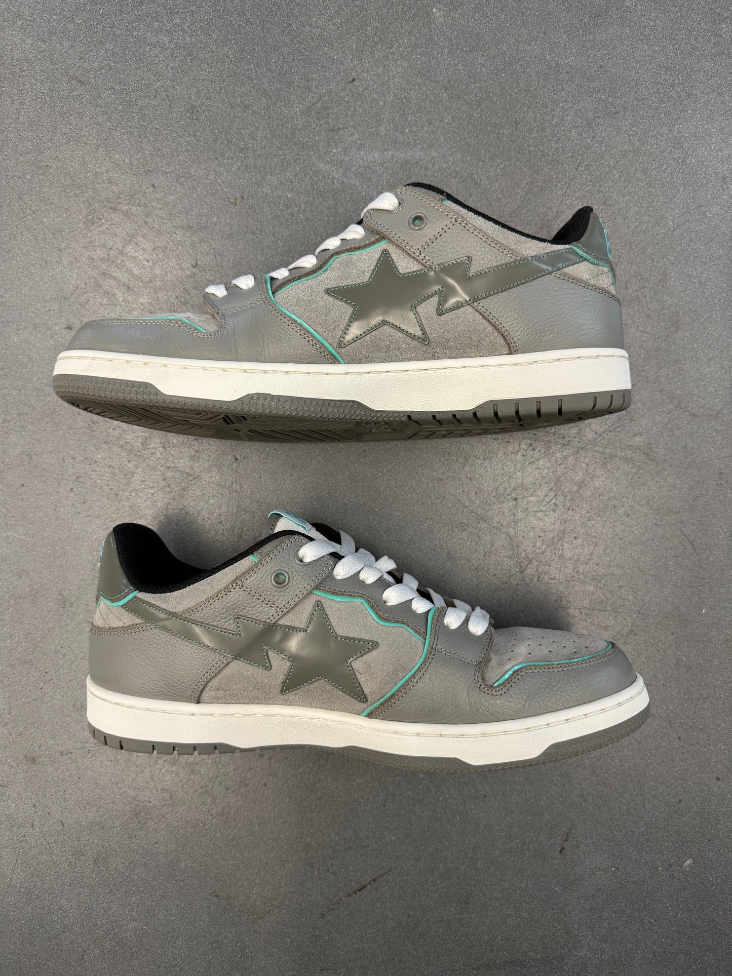 2022 SIZE 11 A BATHING APE BAPE SK8 STA - GREY TURQUOISE (PRE-OWNED NO BOX)