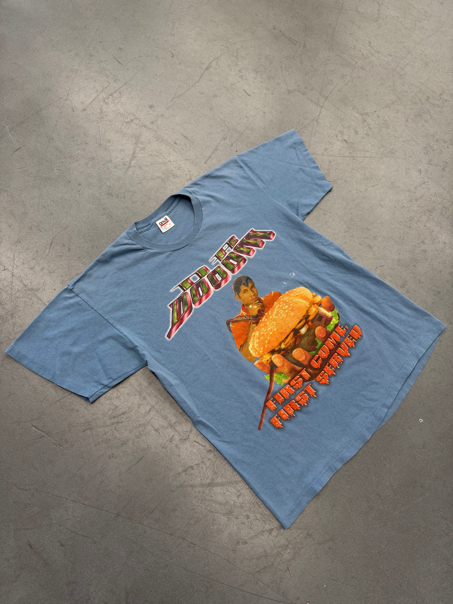 1999 DR DOOOM FIRST COME FIRST SERVED RAP PROMO TEE (ANVIL TAG)