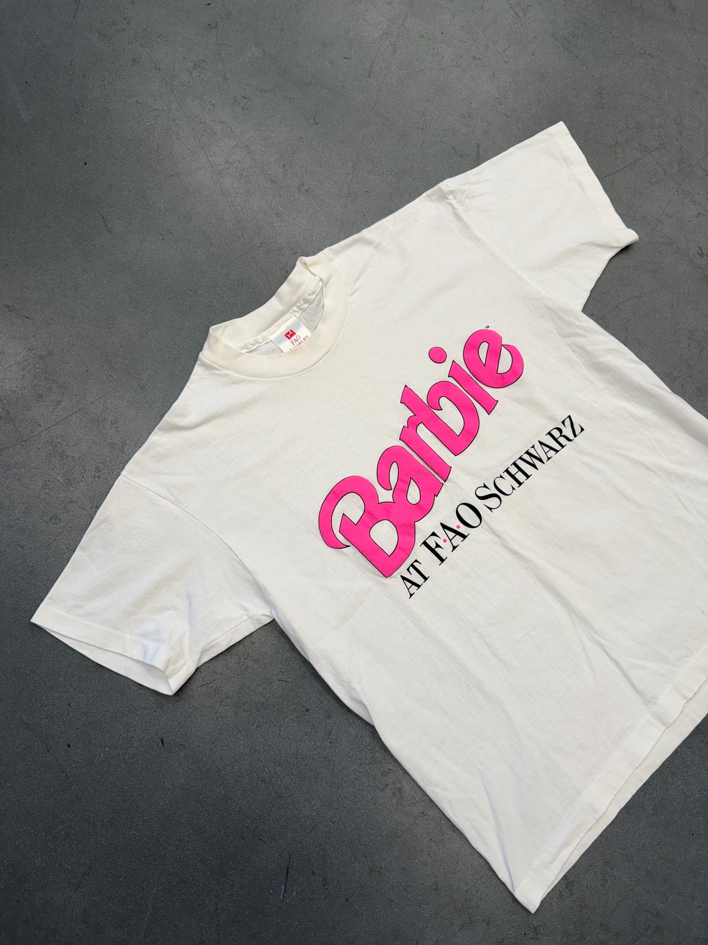 90S BARBIE AT FAO SCHWARTZ PUFF PRINT TEE