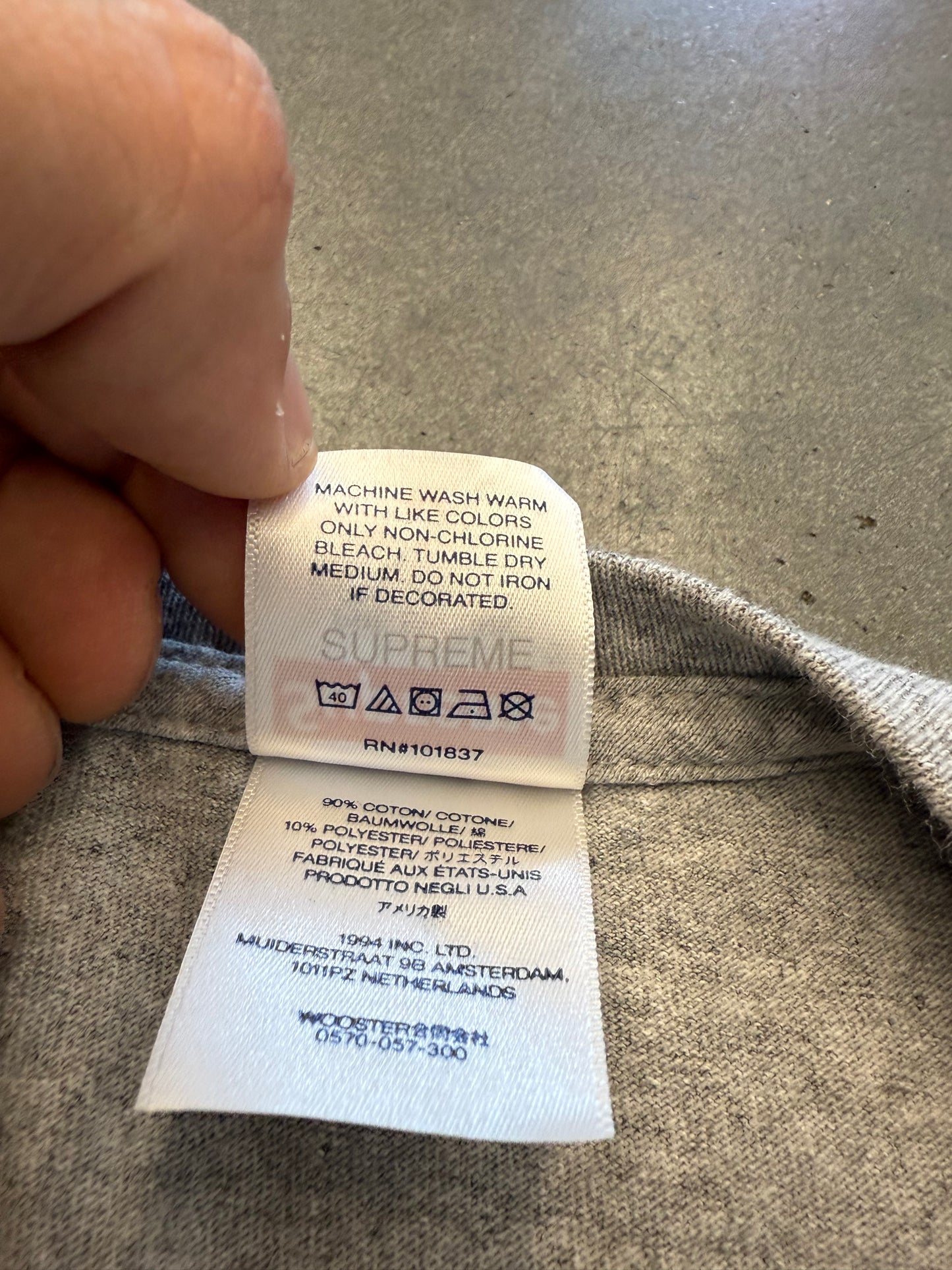 SS24 SUPREME FUTURA BOX LOGO TEE GREY MEDIUM USED