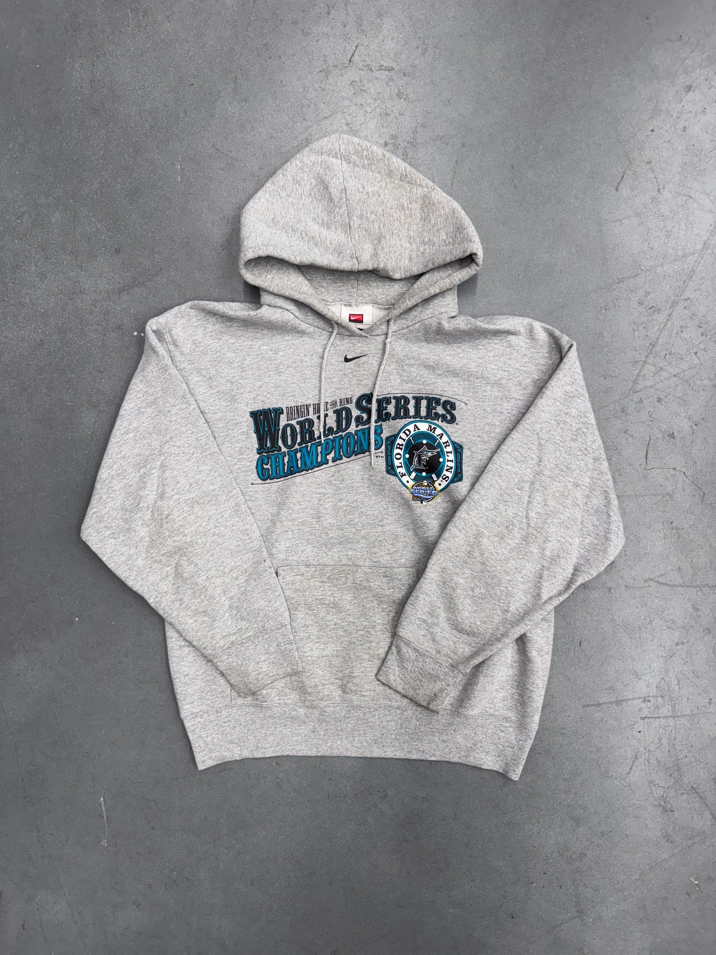 2003 NIKE FLORIDA MARLINS WORLD SERIES CHAMPIONS CENTER SWOOSH HOODIE (NIKE TEAM TAG)