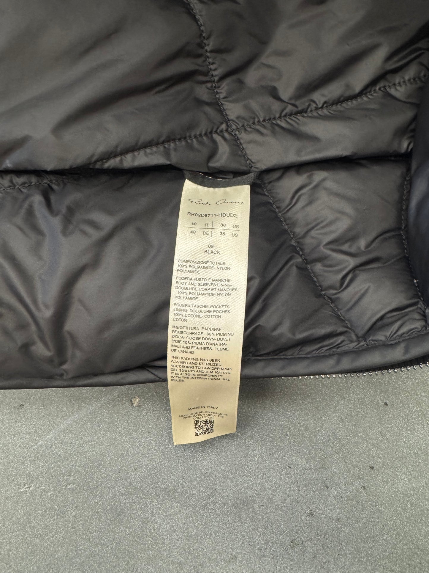 FW24 RICK OWENS PORTERVILLE PETER DOWN LAYERED JACKET