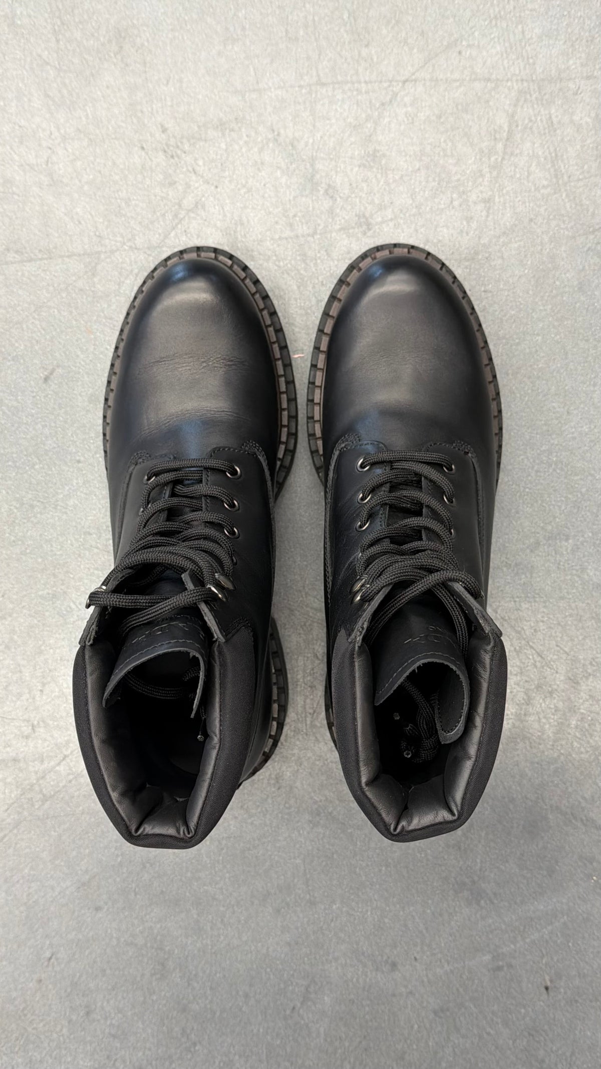 PRADA BLACK LEATHER WORK BOOTS