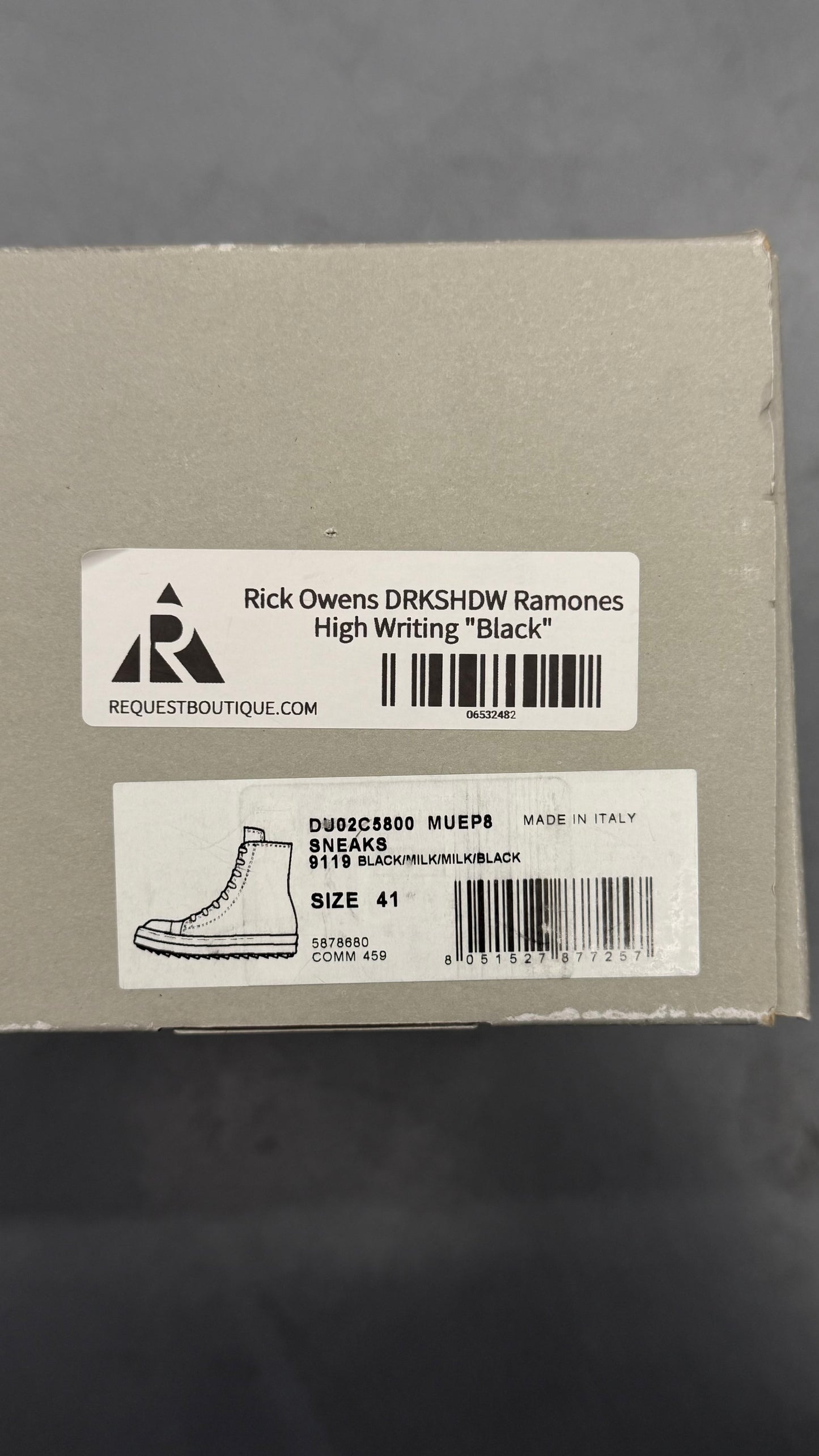 RICK OWENS DRKSHDW LUXOR QUOTE HIGH RAMONES