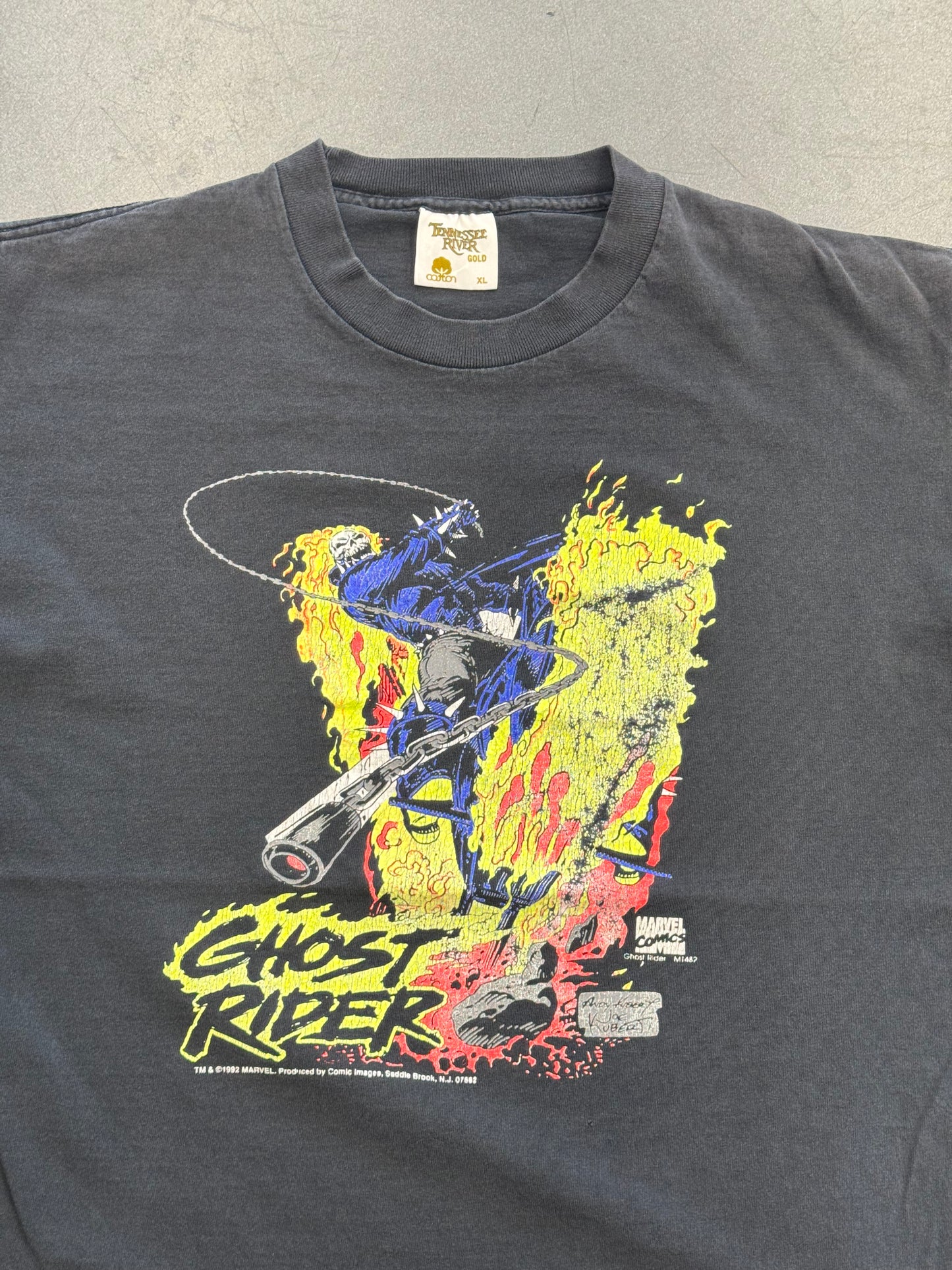 1992 MARVEL COMIC IMAGES GHOST RIDER WHIP TEE (TENNESSE RIVER TAG)
