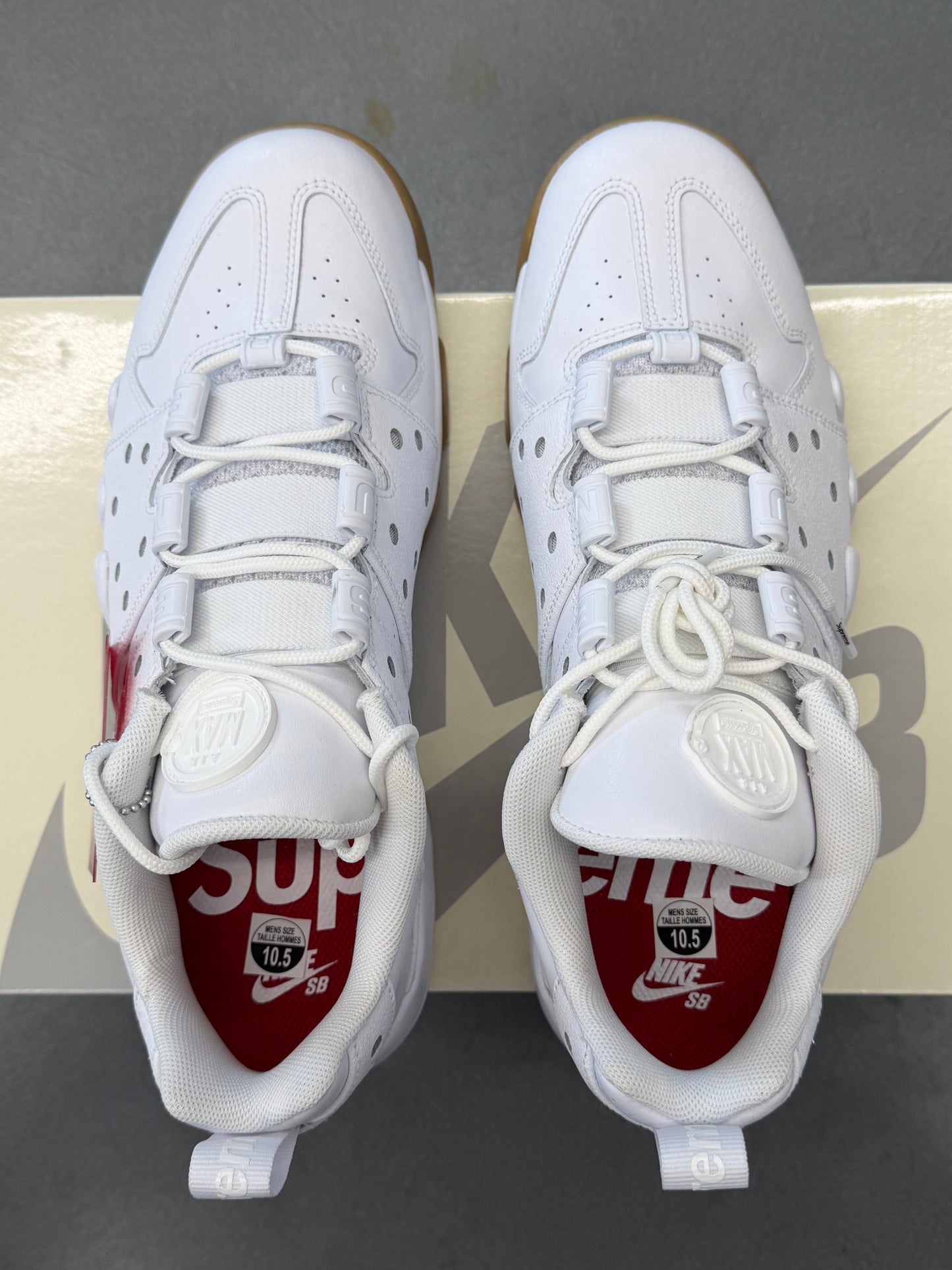 SS26 SUPREME NIKE SB AIR MAX 2 CB '94 LOW - SUPREME WHITE GUM (W/BOX)