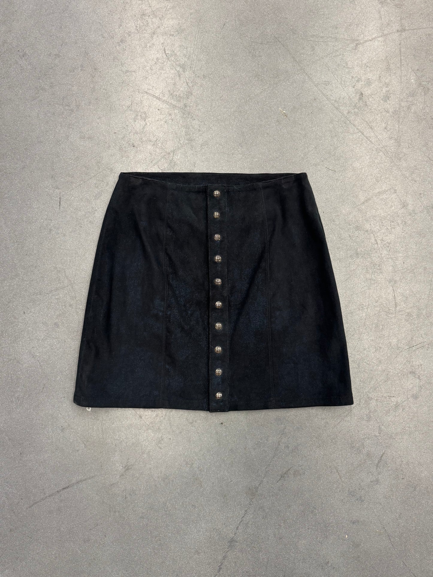 CHROME HEARTS SUEDE MINI SKIRT