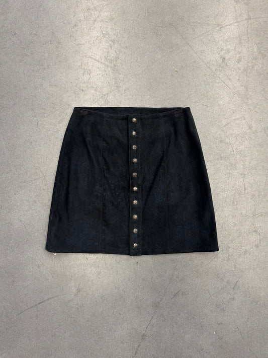 CHROME HEARTS SUEDE MINI SKIRT