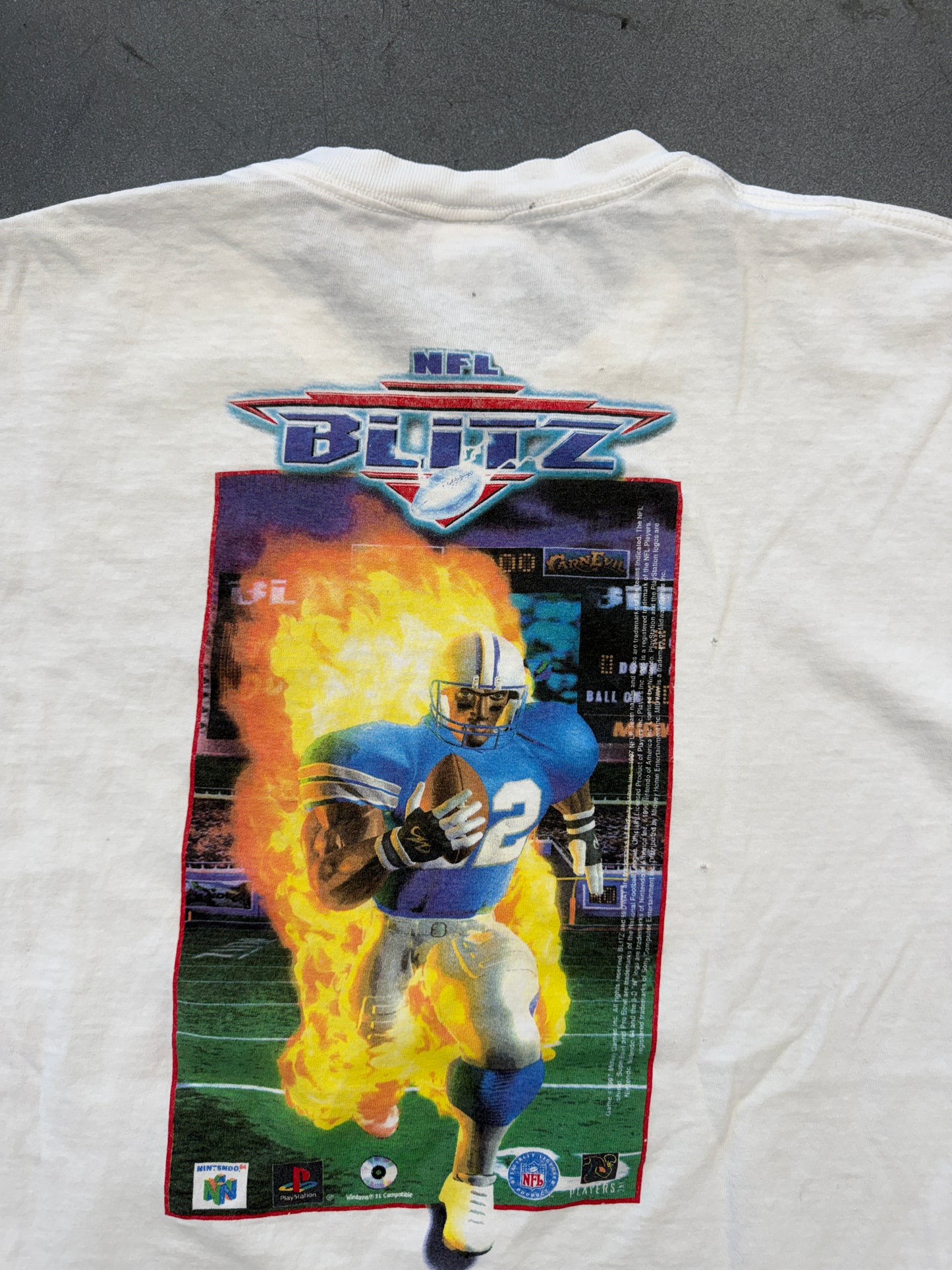 1997 NFL BLITZ GAME PROMO MIDWAY TEE (DELTA TAG)