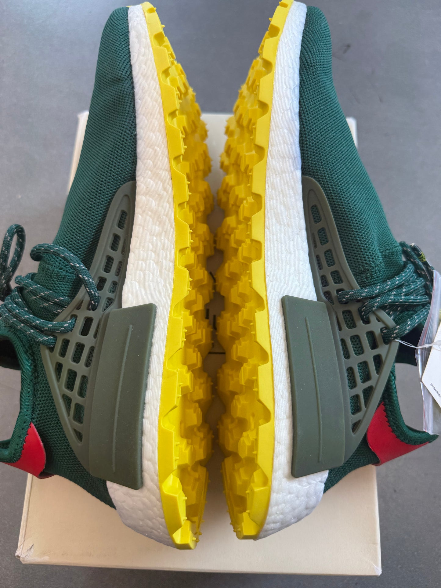 SIZE 11.5 ADIDAS NMD HU PHARRELL NERD GREEN YELLOW (BRAND NEW WITH BOX)