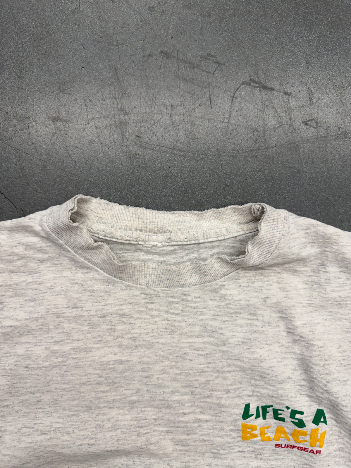 90S LIFE'S A BEACH SURFGEAR RASTA GUY TEE (PULLED TAG)