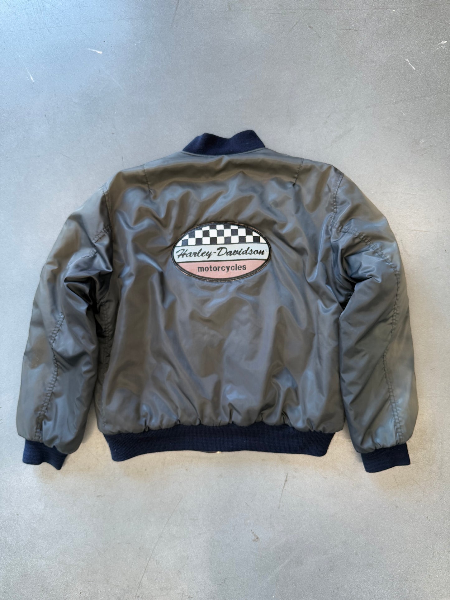 80'S HARLEY-DAVIDSON REVERSIBLE FULL-ZIP FLIGHT BOMBER JACKET