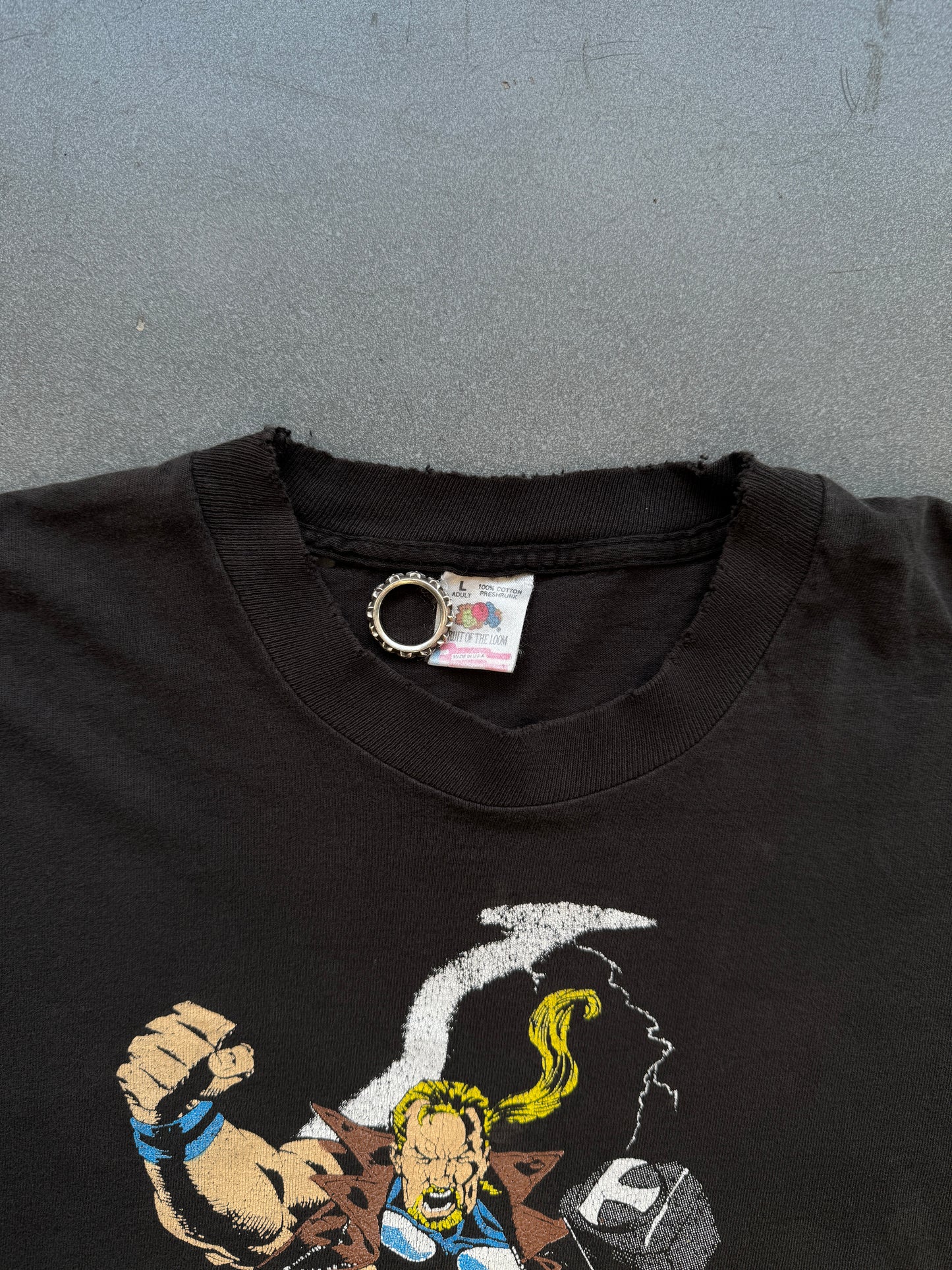 1993 MARVEL COMICS THOR THUNDERSTRIKE DISTRESSED TEE (FOTL TAG) (CC)