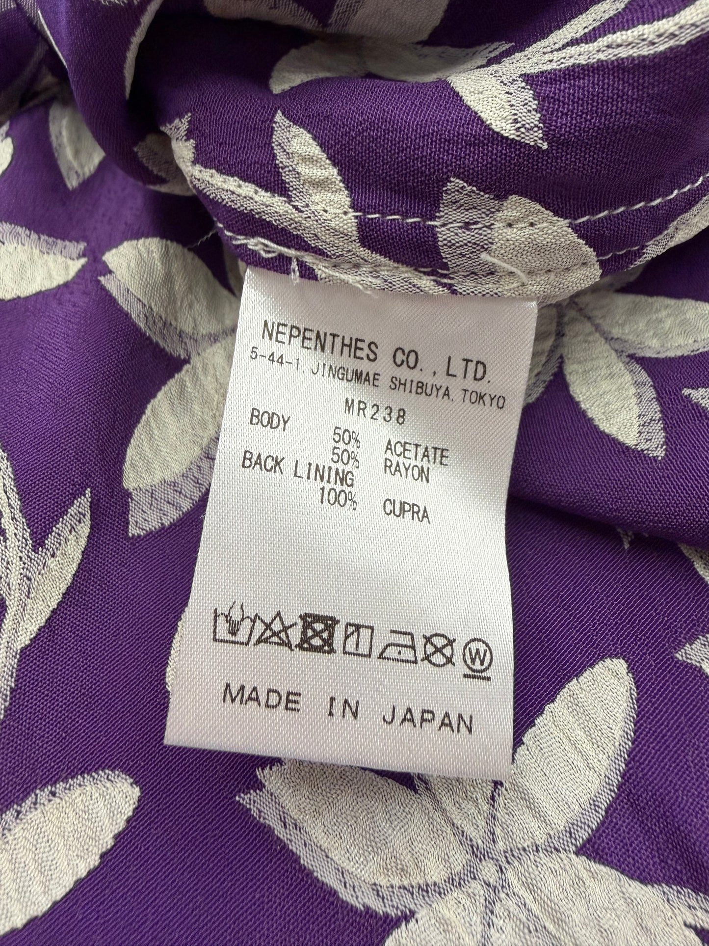 NEEDLES JACQUARD ONE UP VACATION SILK SHIRT